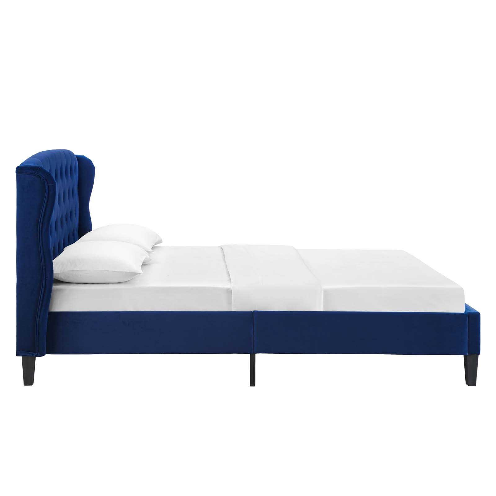 Penelope Tufted Wingback Queen Performance Velvet Platform Bed - East Shore Modern Home Furnishings