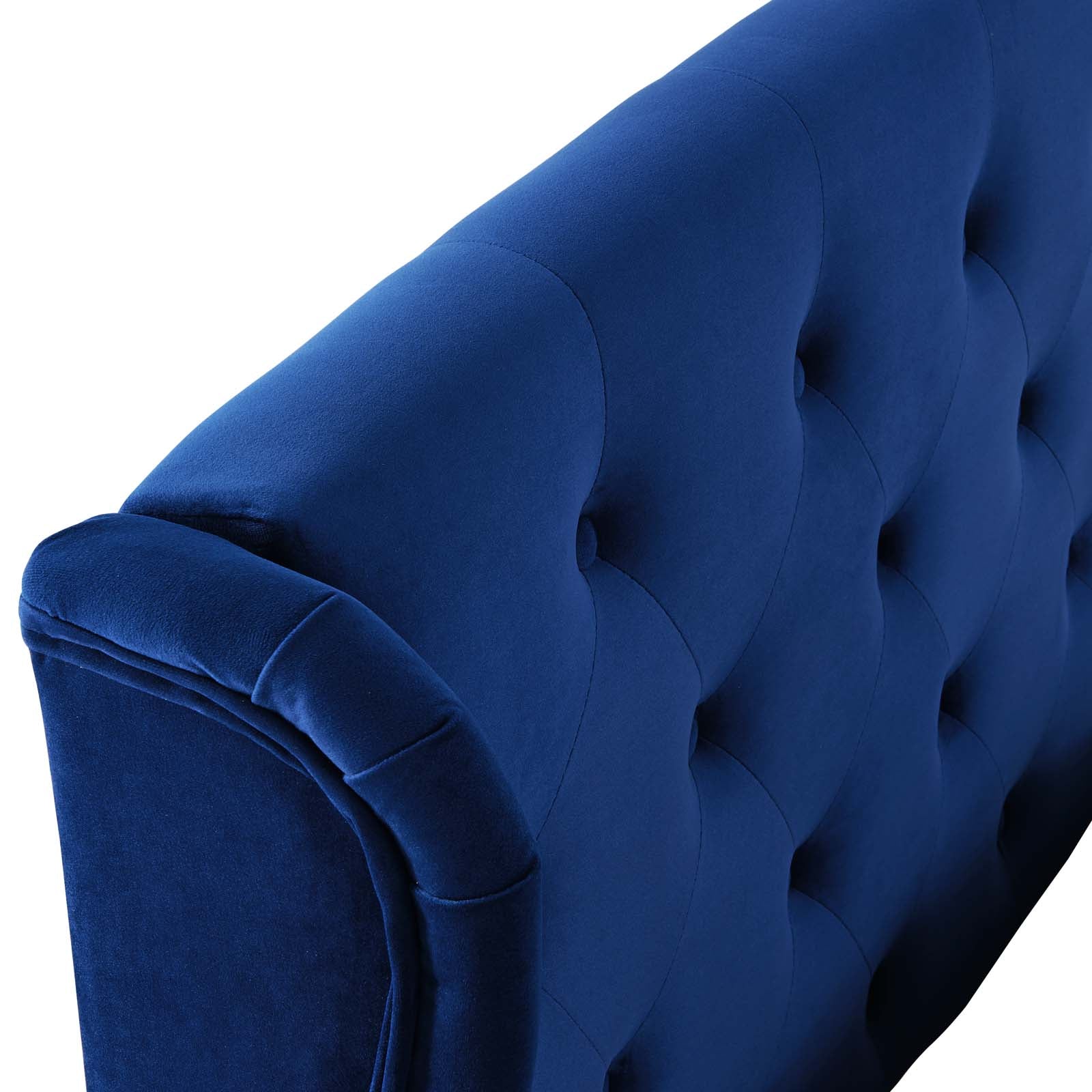 Penelope Tufted Wingback Queen Performance Velvet Platform Bed - East Shore Modern Home Furnishings