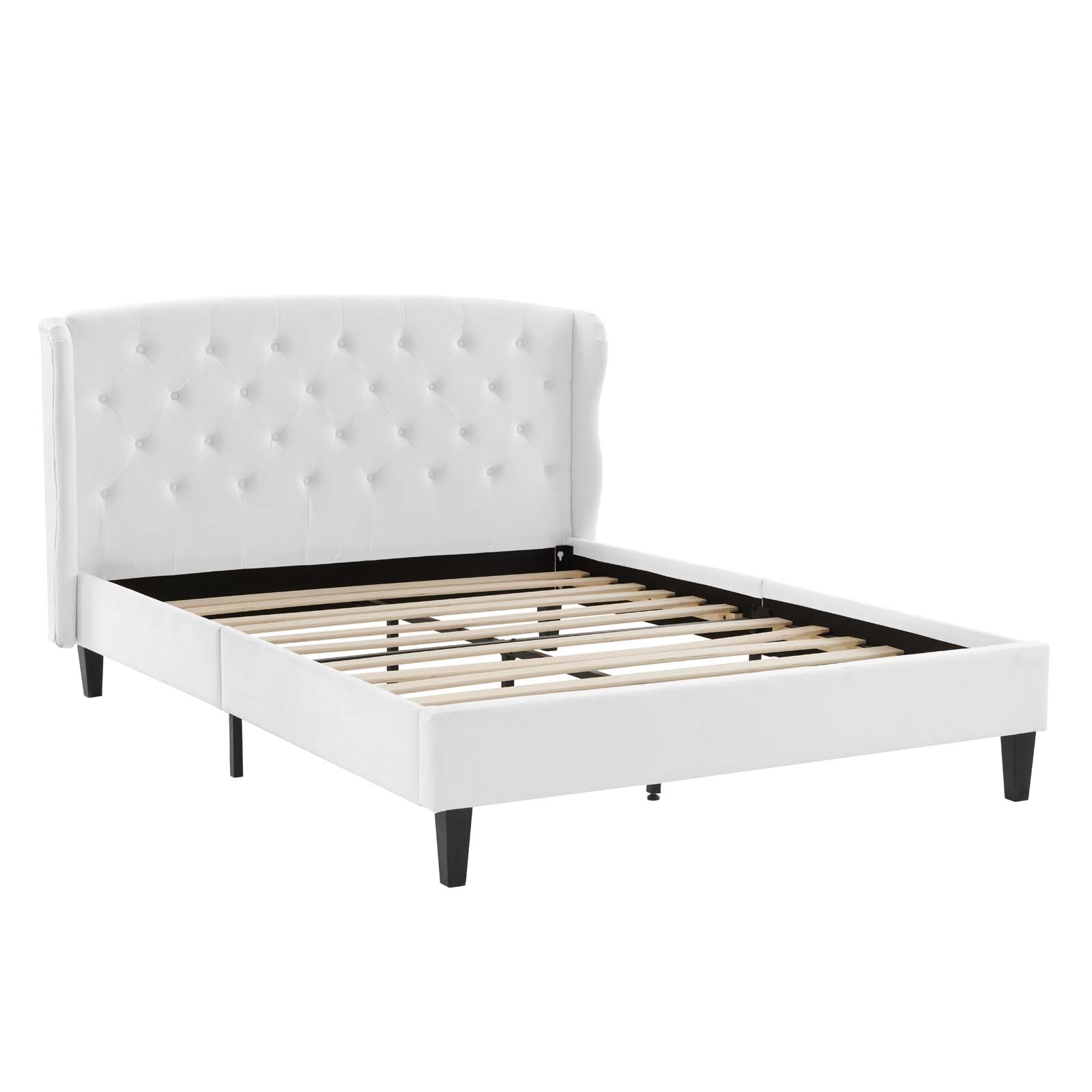 Penelope Tufted Wingback Queen Performance Velvet Platform Bed - East Shore Modern Home Furnishings