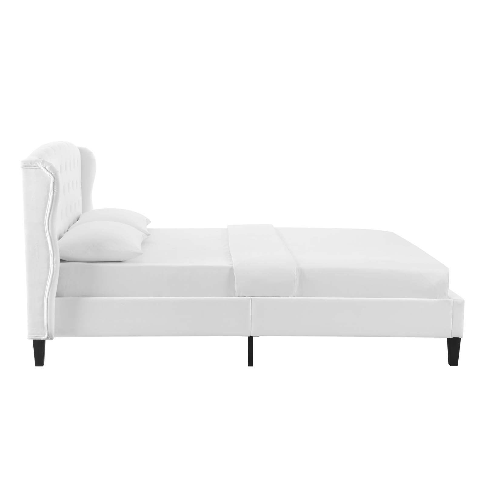 Penelope Tufted Wingback Queen Performance Velvet Platform Bed - East Shore Modern Home Furnishings