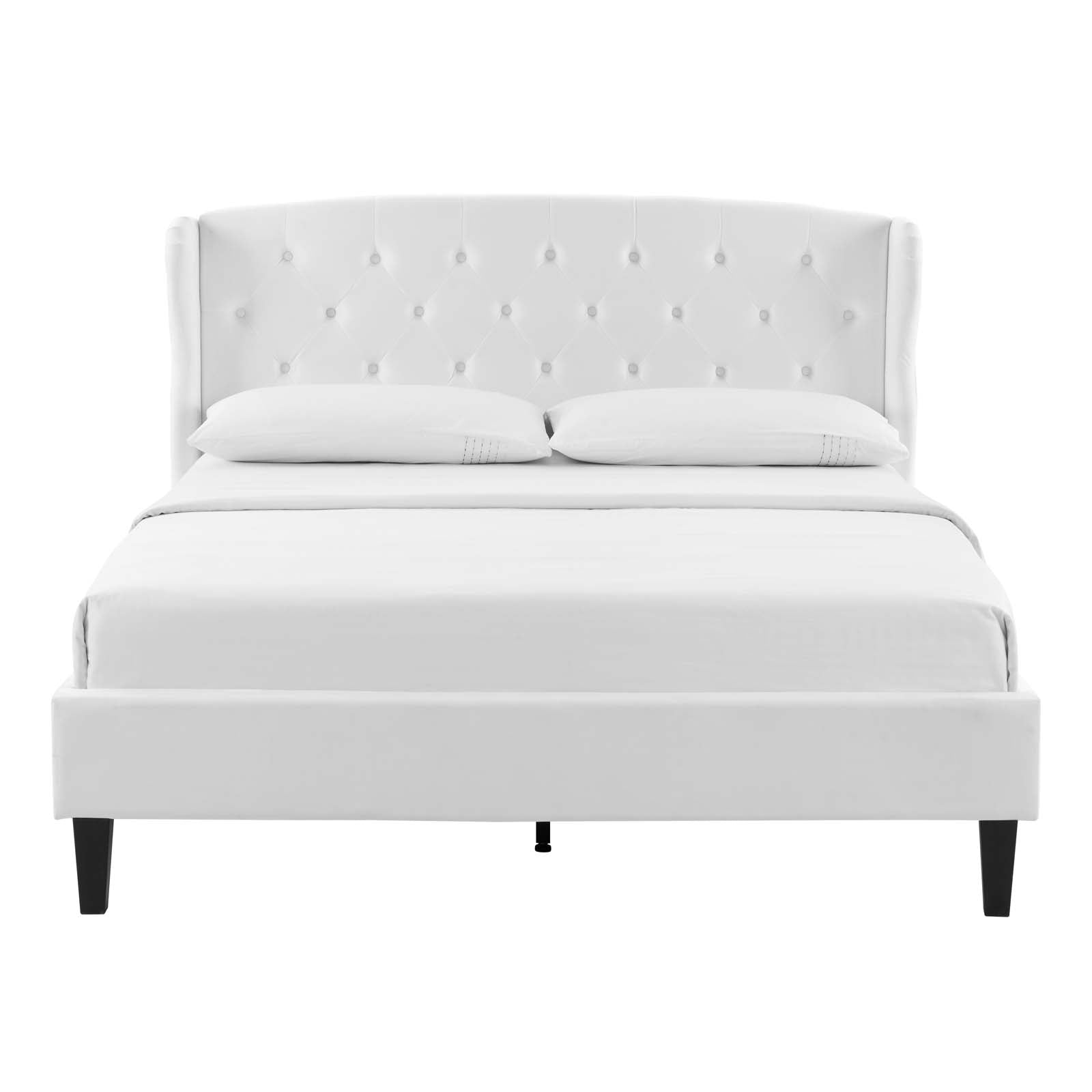 Penelope Tufted Wingback Queen Performance Velvet Platform Bed - East Shore Modern Home Furnishings