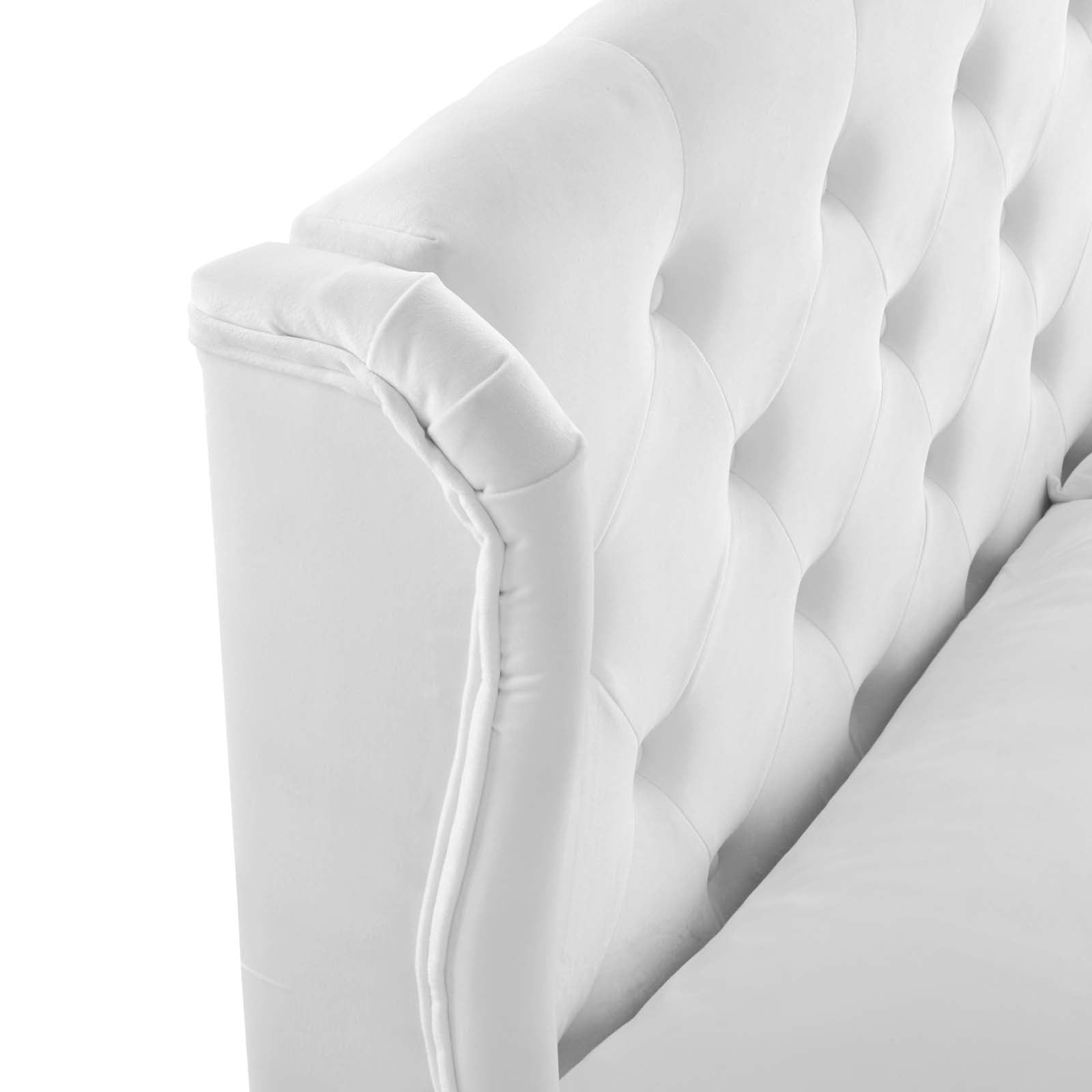 Penelope Tufted Wingback Queen Performance Velvet Platform Bed - East Shore Modern Home Furnishings