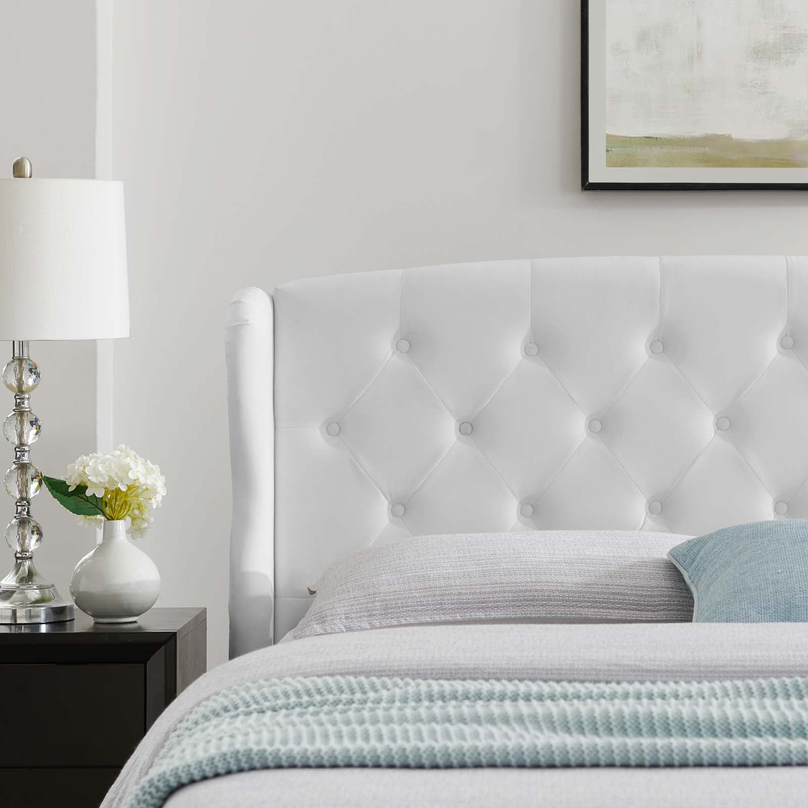 Penelope Tufted Wingback Queen Performance Velvet Platform Bed - East Shore Modern Home Furnishings