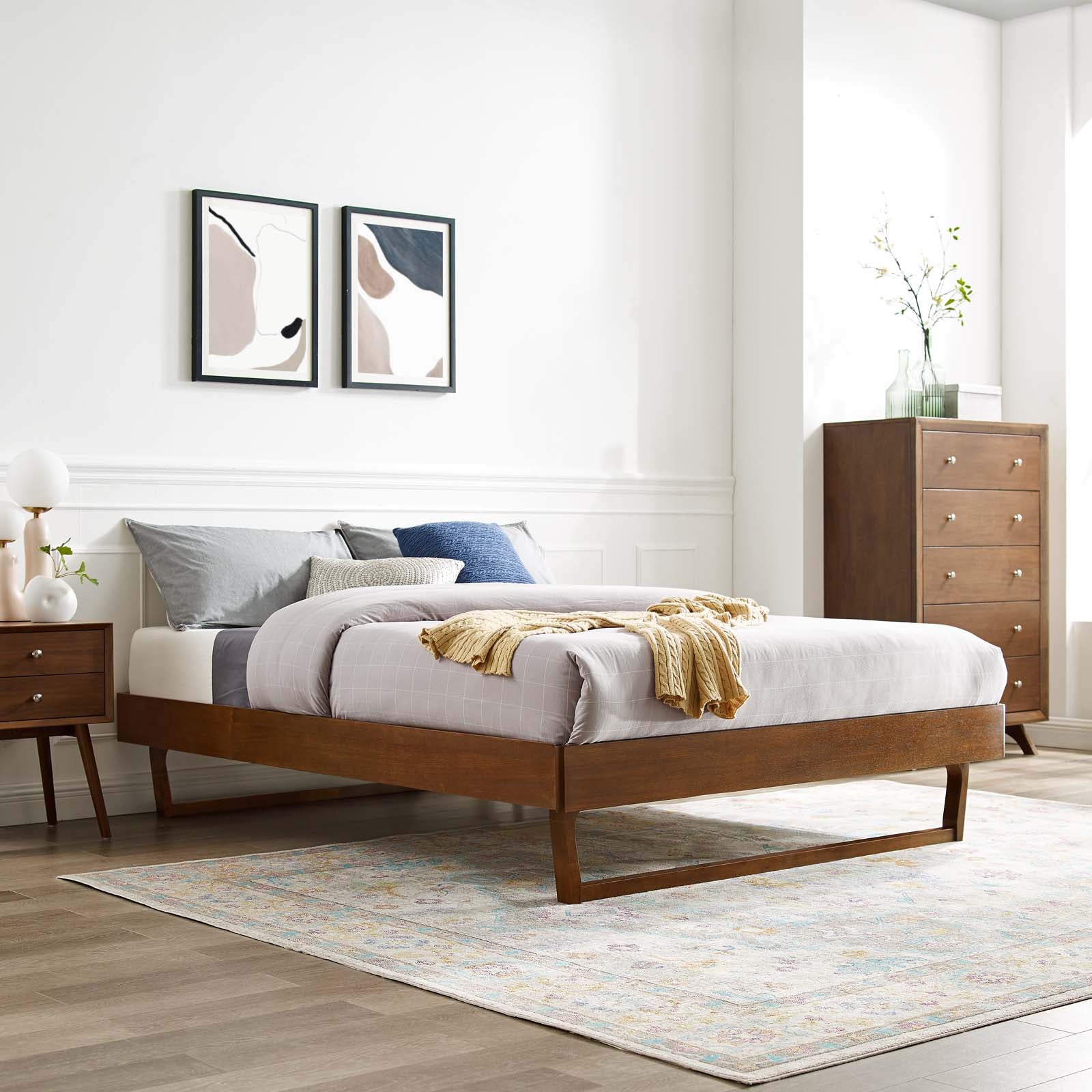 Billie Wood Platform Bed Frame - East Shore Modern Home Furnishings