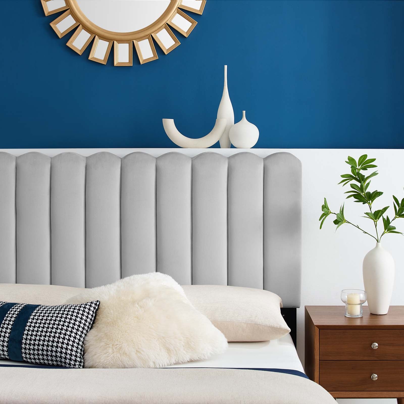 Delilah Performance Velvet Twin Headboard - East Shore Modern Home Furnishings