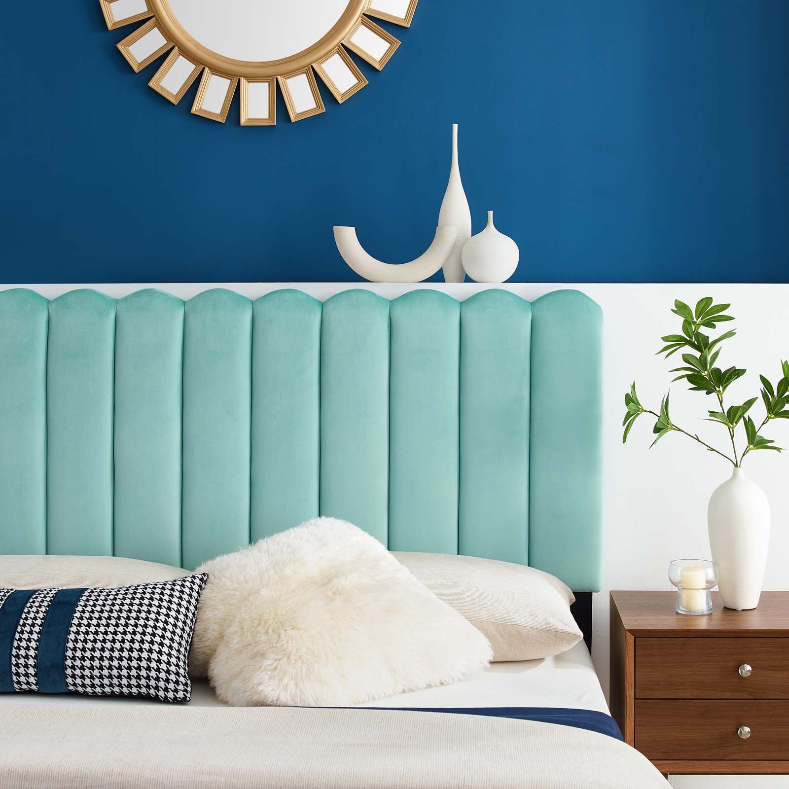 Delilah Performance Velvet Twin Headboard - East Shore Modern Home Furnishings