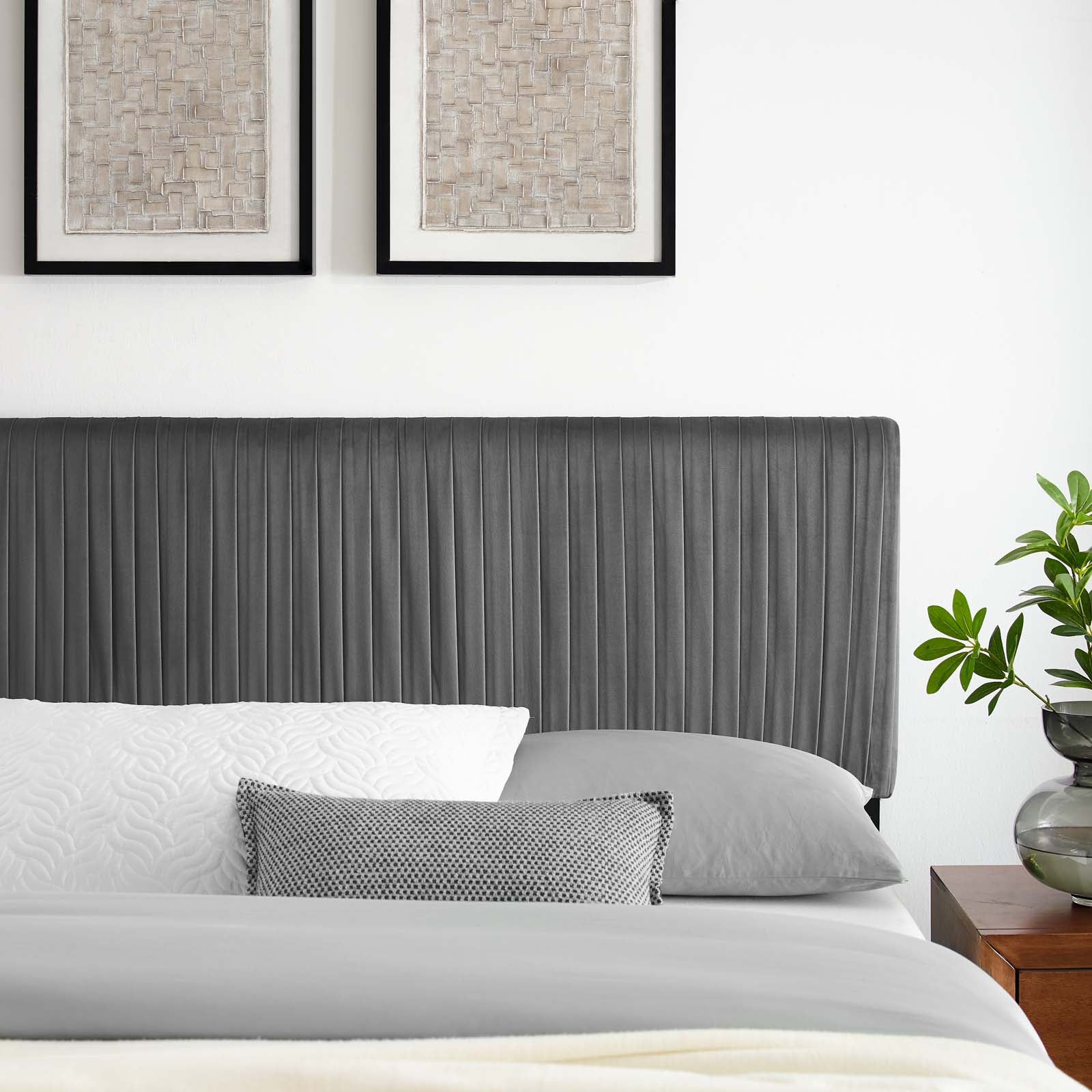 Eloise Channel Tufted Performance Velvet Headboard