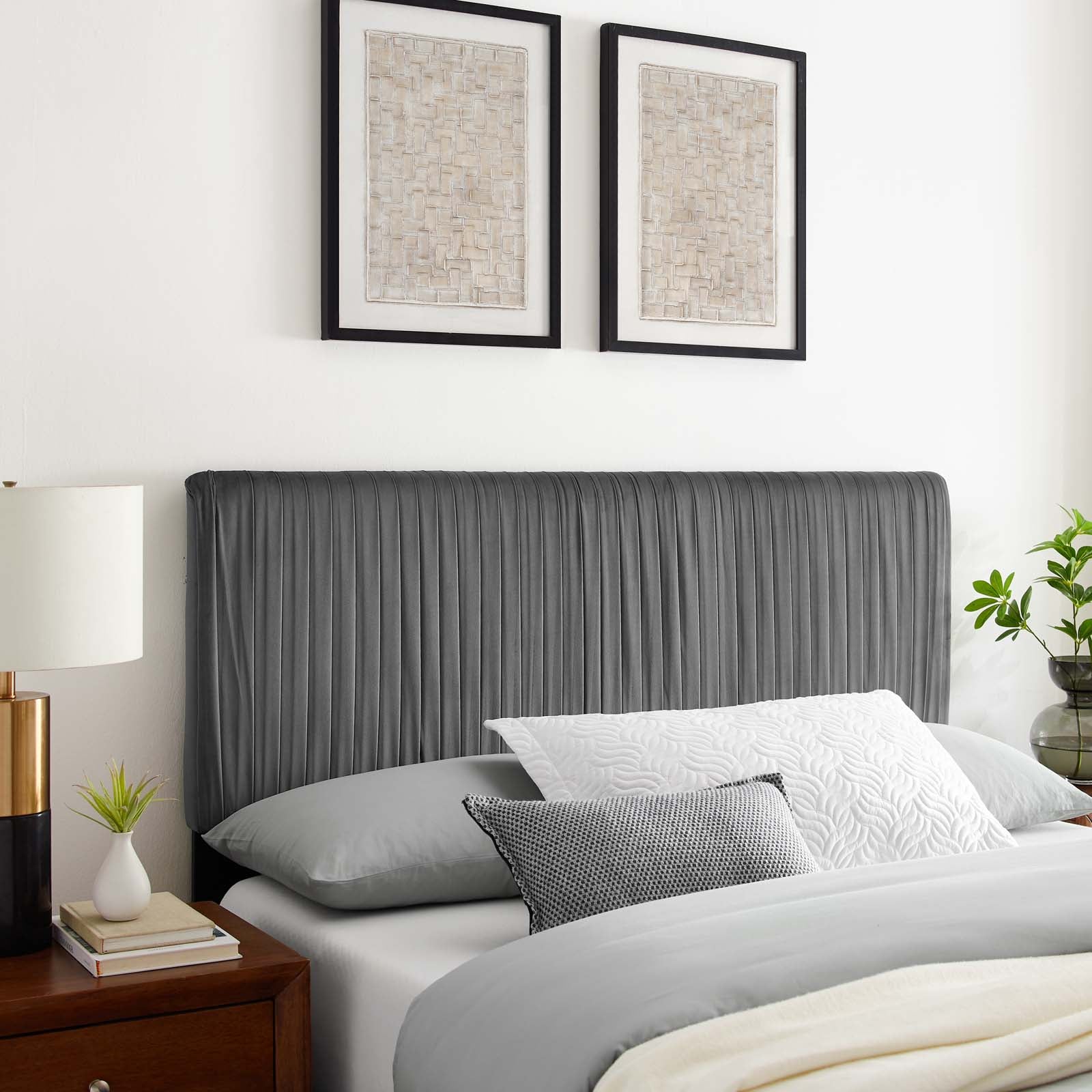 Eloise Channel Tufted Performance Velvet Headboard