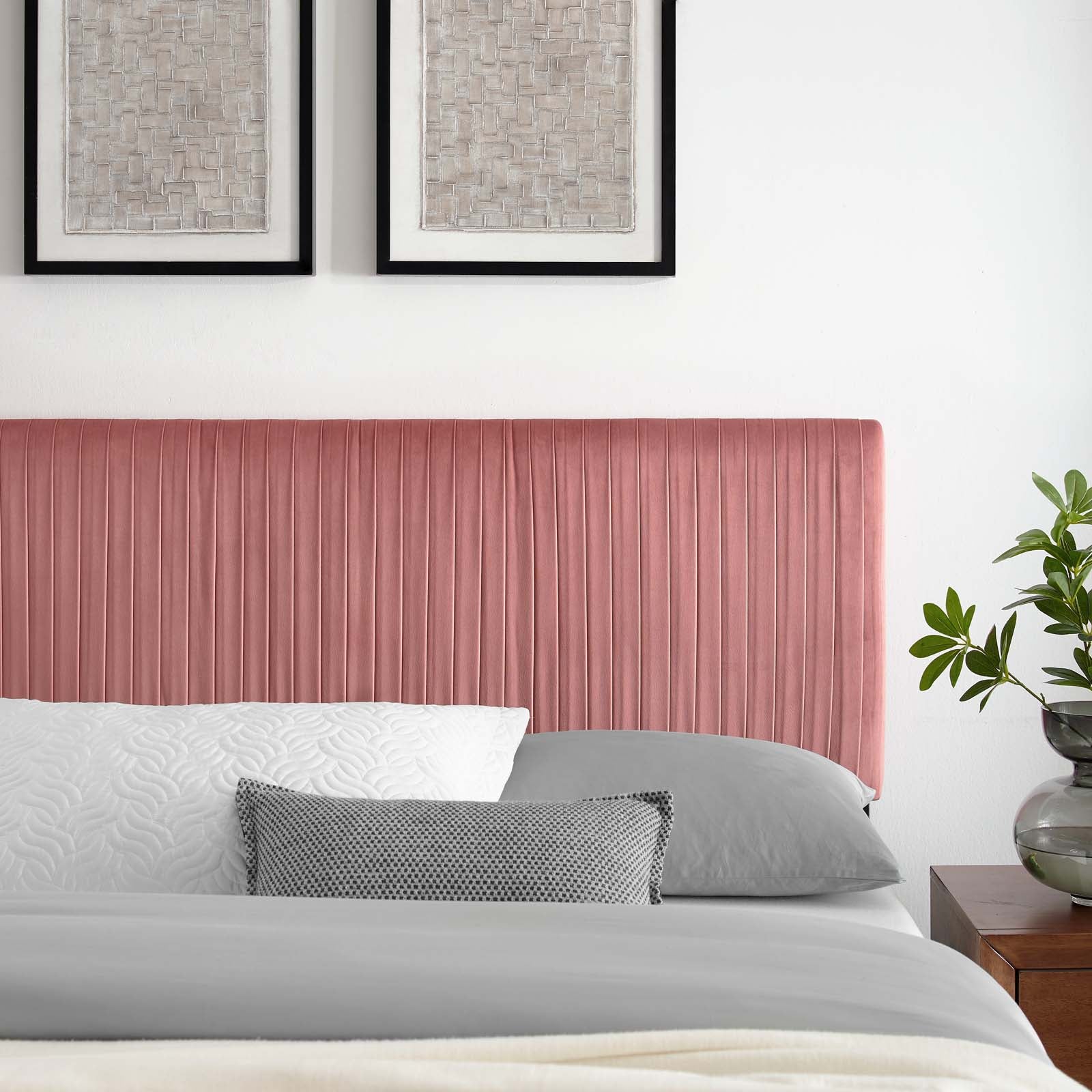Eloise Channel Tufted Performance Velvet Headboard