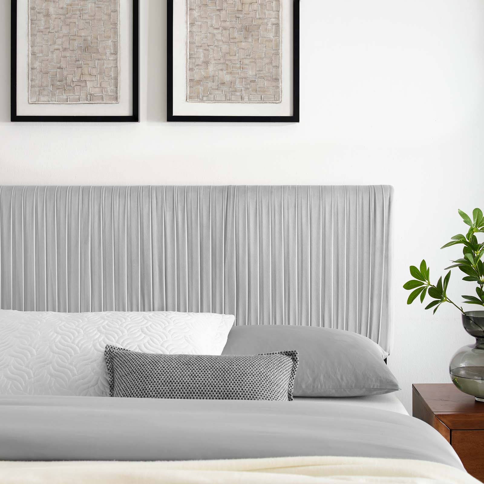 Eloise Channel Tufted Performance Velvet Headboard