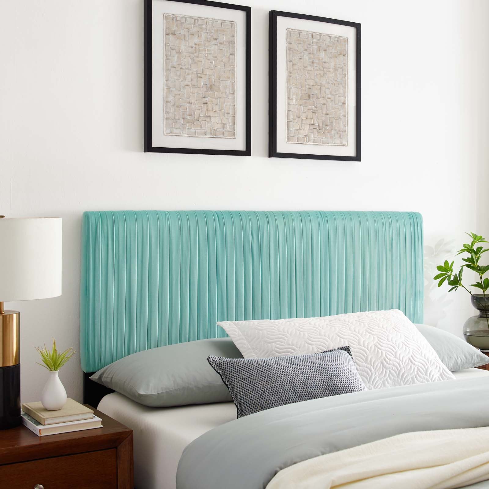 Eloise Channel Tufted Performance Velvet Headboard