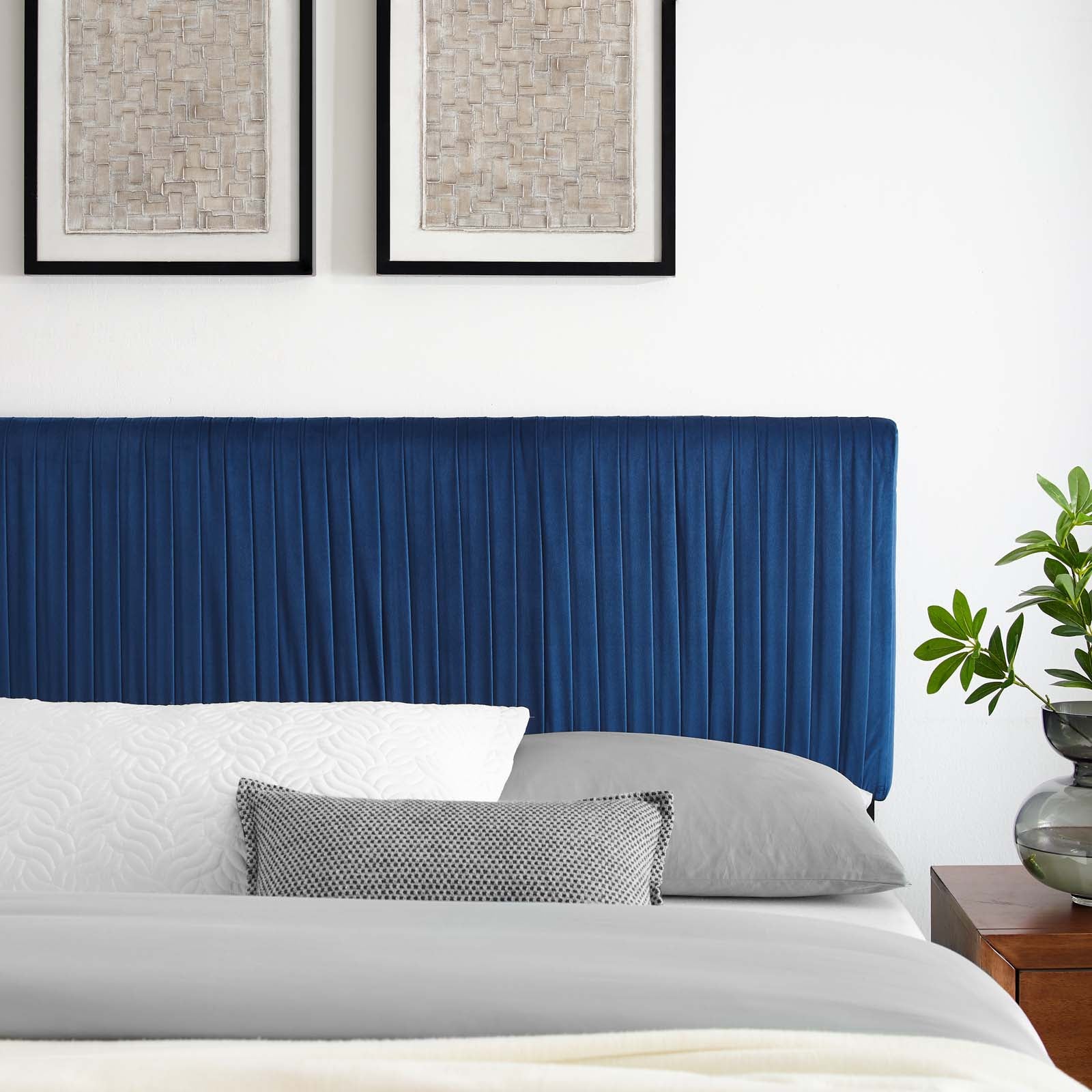 Eloise Channel Tufted Performance Velvet Headboard