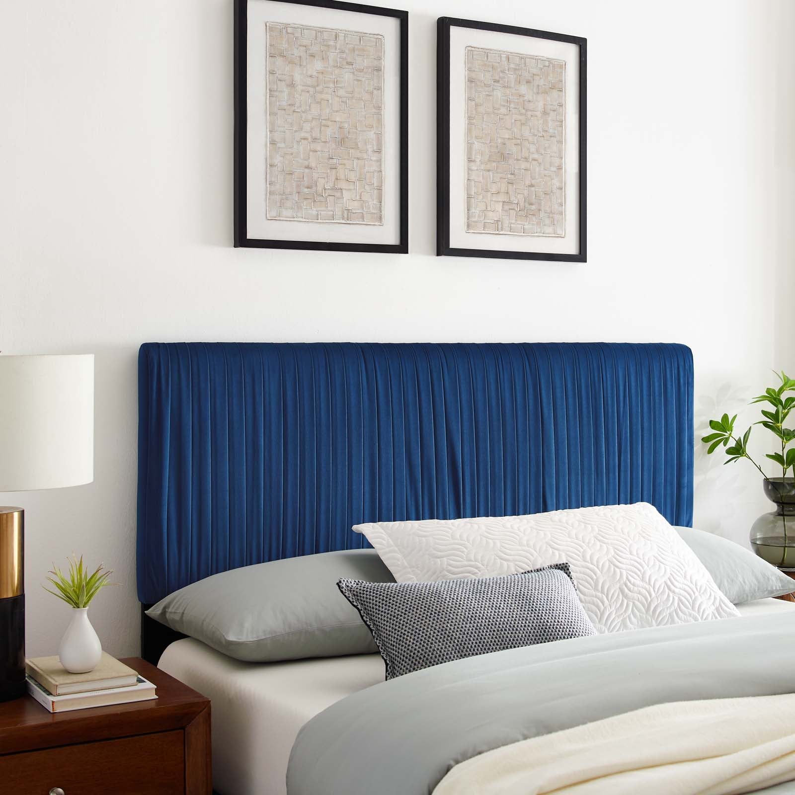 Eloise Channel Tufted Performance Velvet Headboard