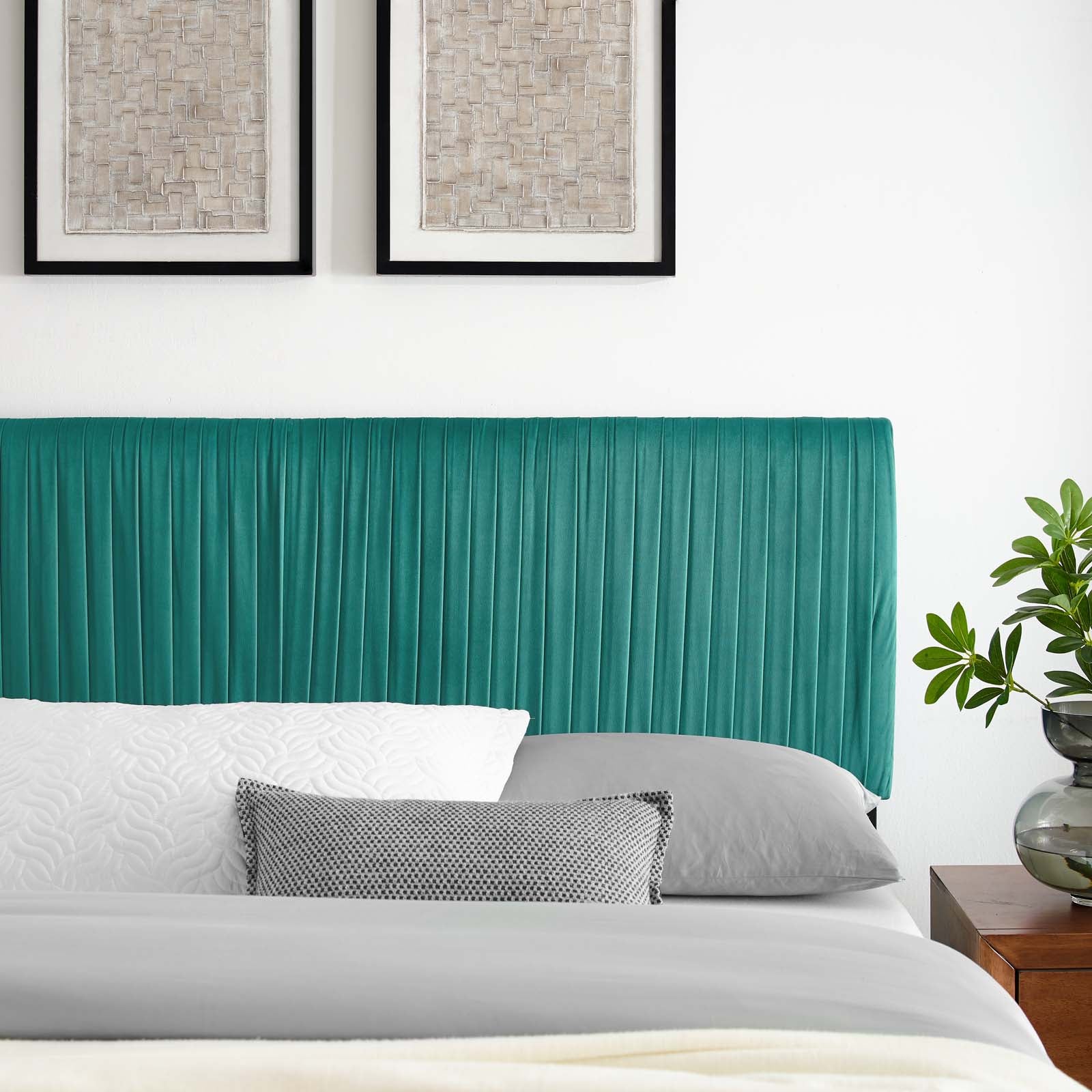 Eloise Channel Tufted Performance Velvet Headboard