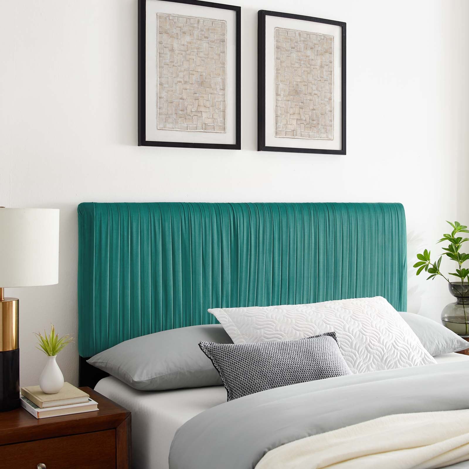 Eloise Channel Tufted Performance Velvet Headboard