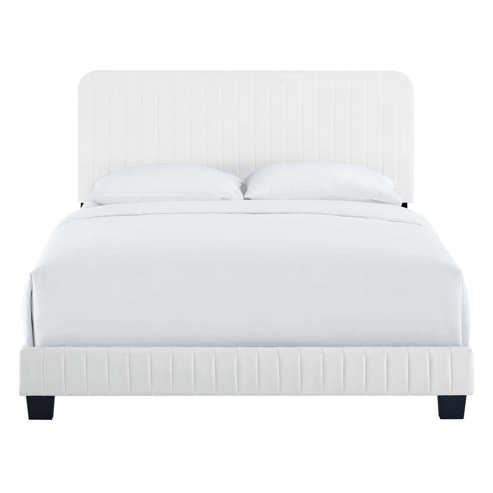Celine Channel Tufted Performance Velvet Platform Bed
