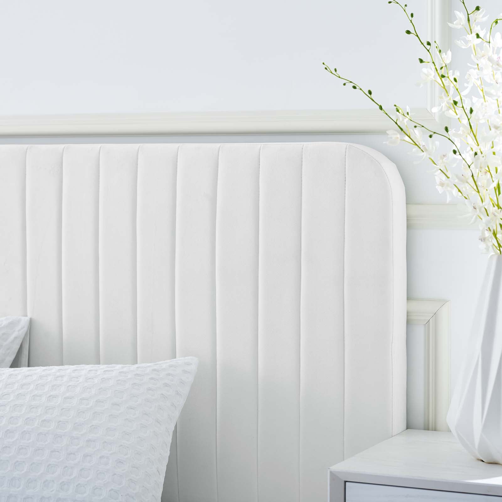 Celine Channel Tufted Performance Velvet Platform Bed