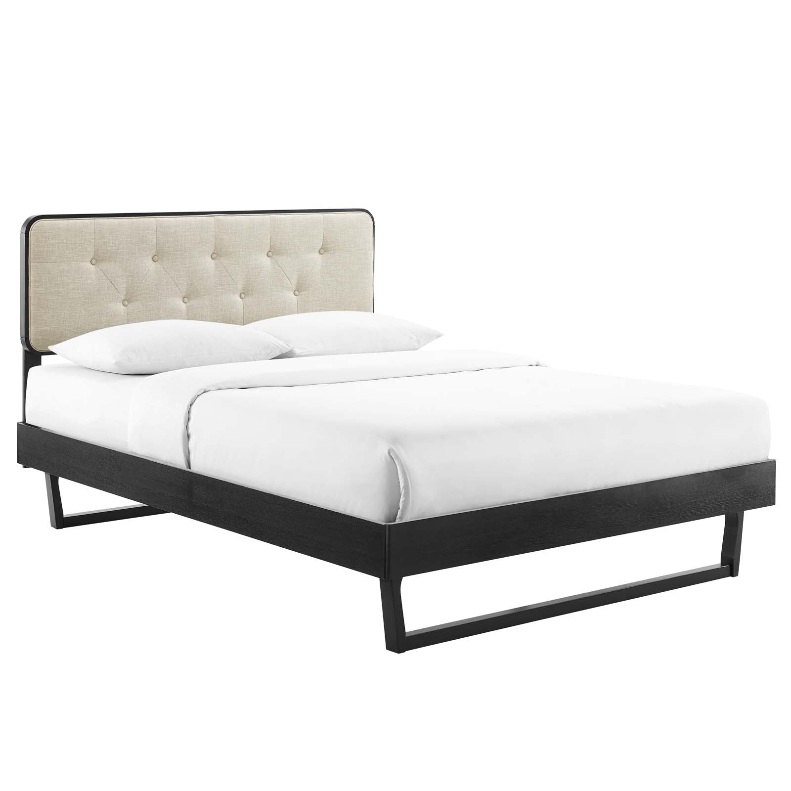 Bridgette Queen Wood Platform Bed With Angular Frame - East Shore Modern Home Furnishings