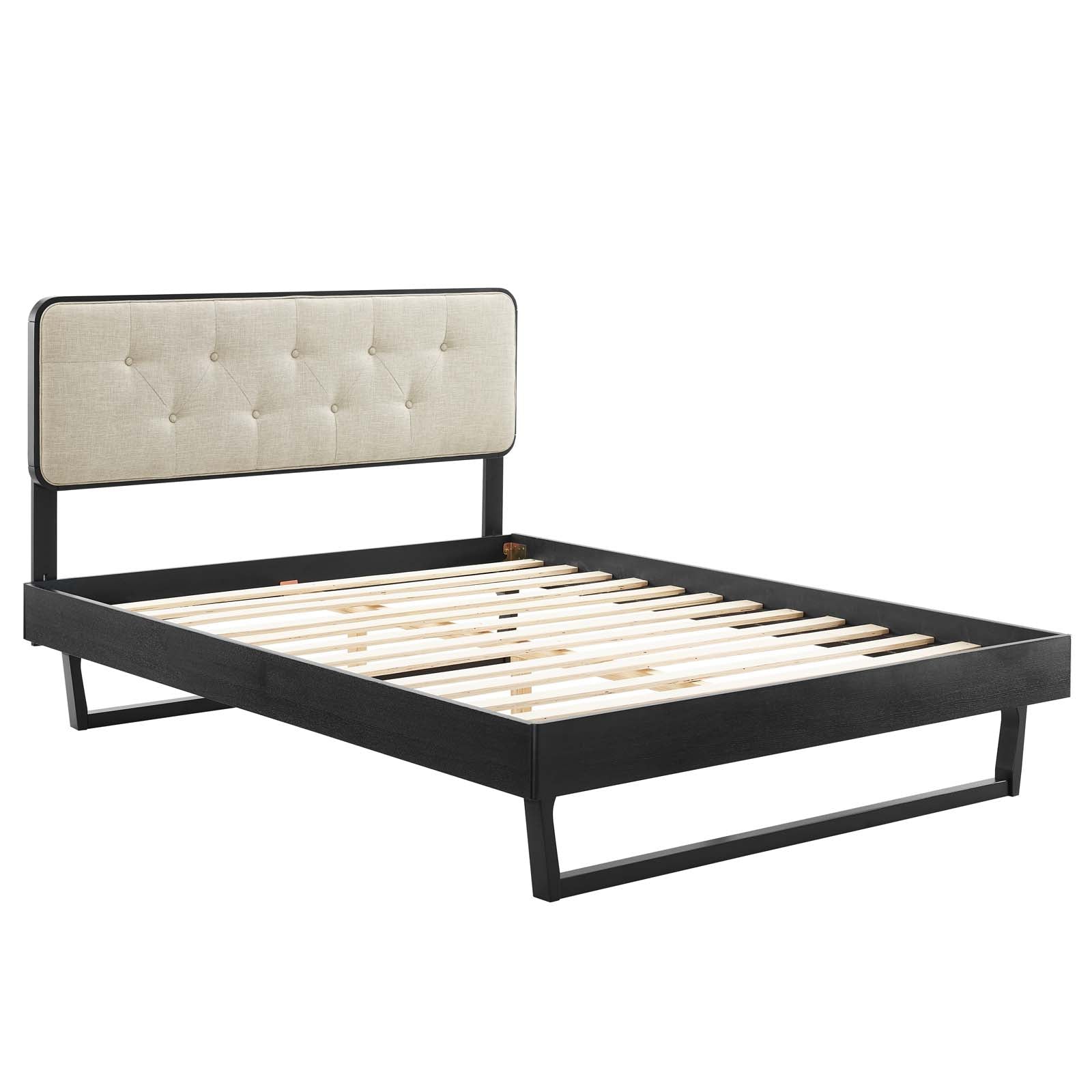 Bridgette Queen Wood Platform Bed With Angular Frame - East Shore Modern Home Furnishings