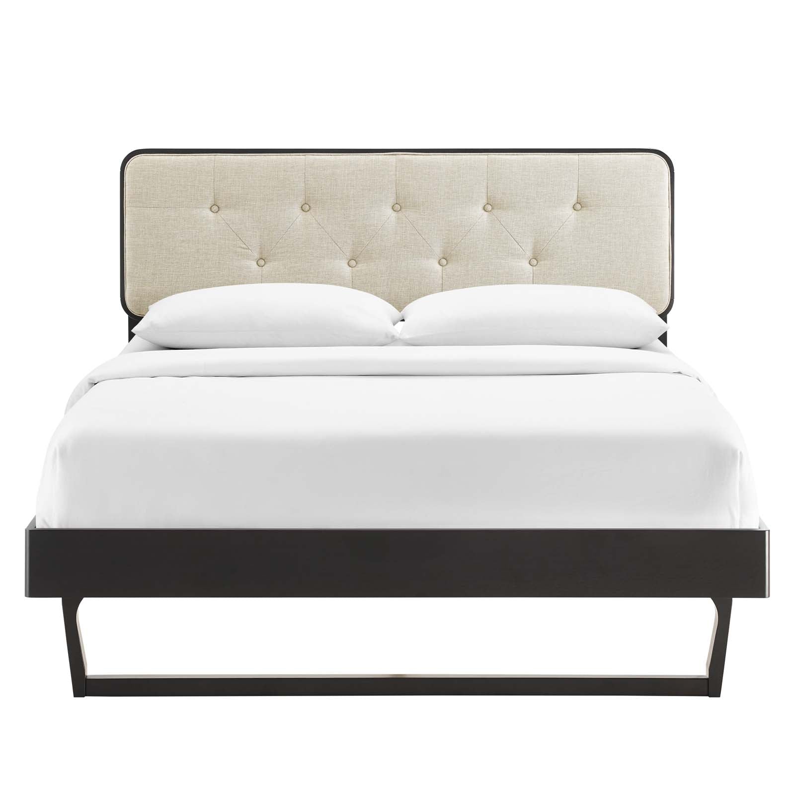 Bridgette Queen Wood Platform Bed With Angular Frame - East Shore Modern Home Furnishings