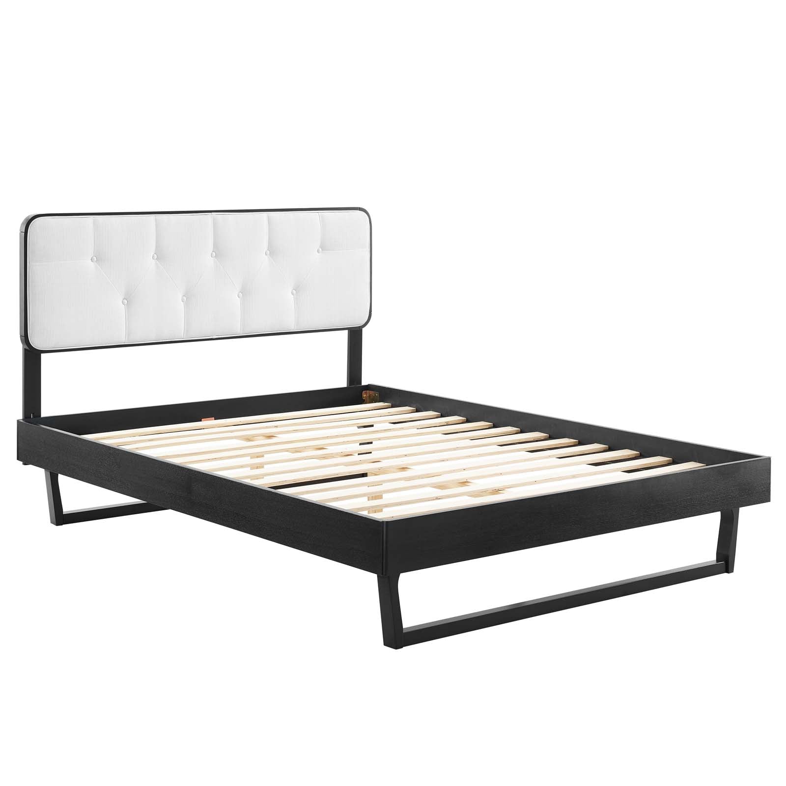 Bridgette Queen Wood Platform Bed With Angular Frame