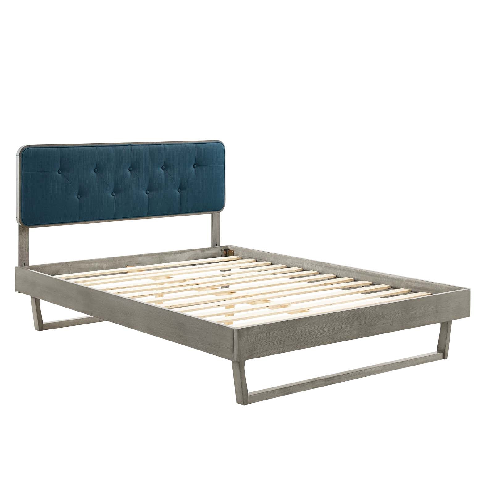 Bridgette Queen Wood Platform Bed With Angular Frame - East Shore Modern Home Furnishings