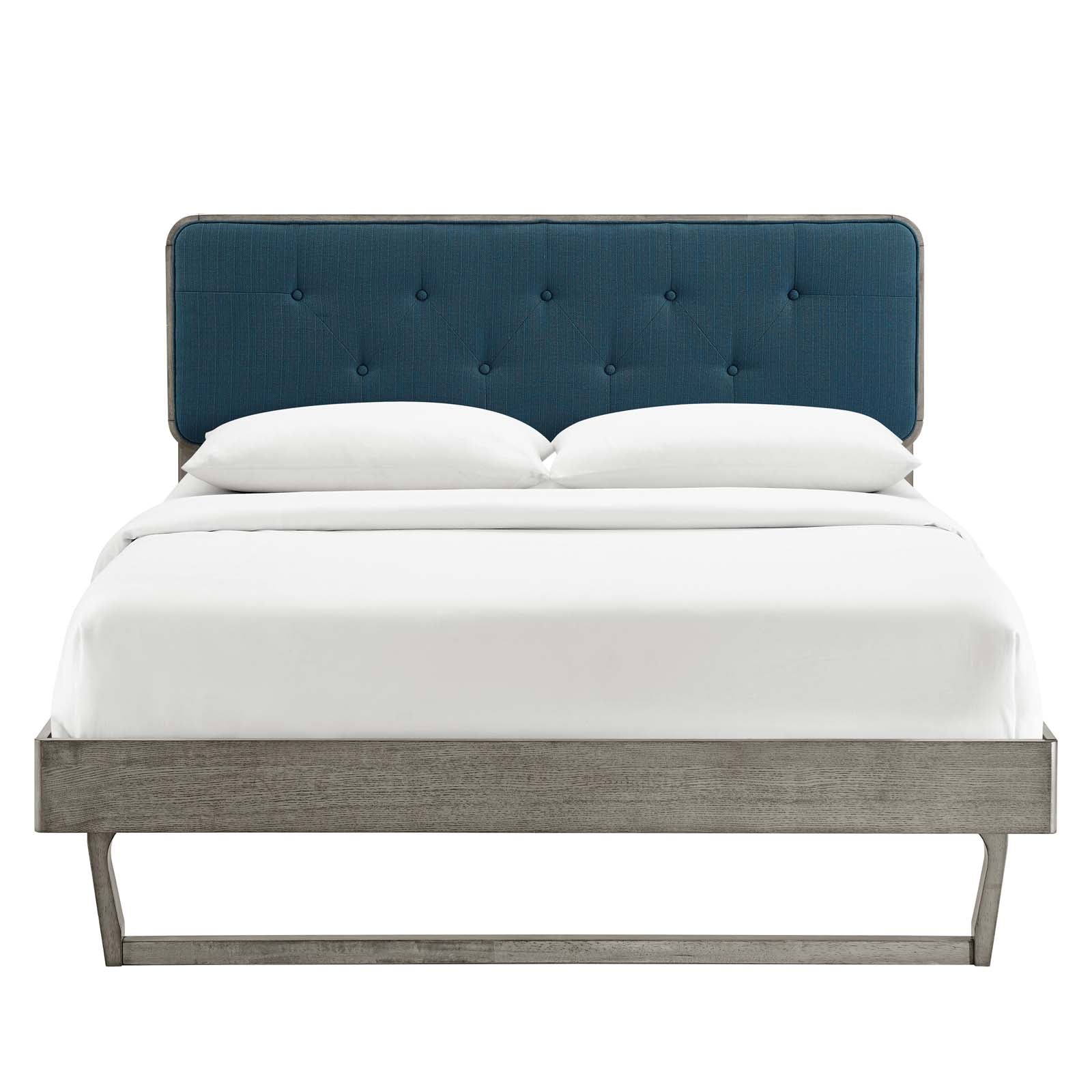 Bridgette Queen Wood Platform Bed With Angular Frame - East Shore Modern Home Furnishings