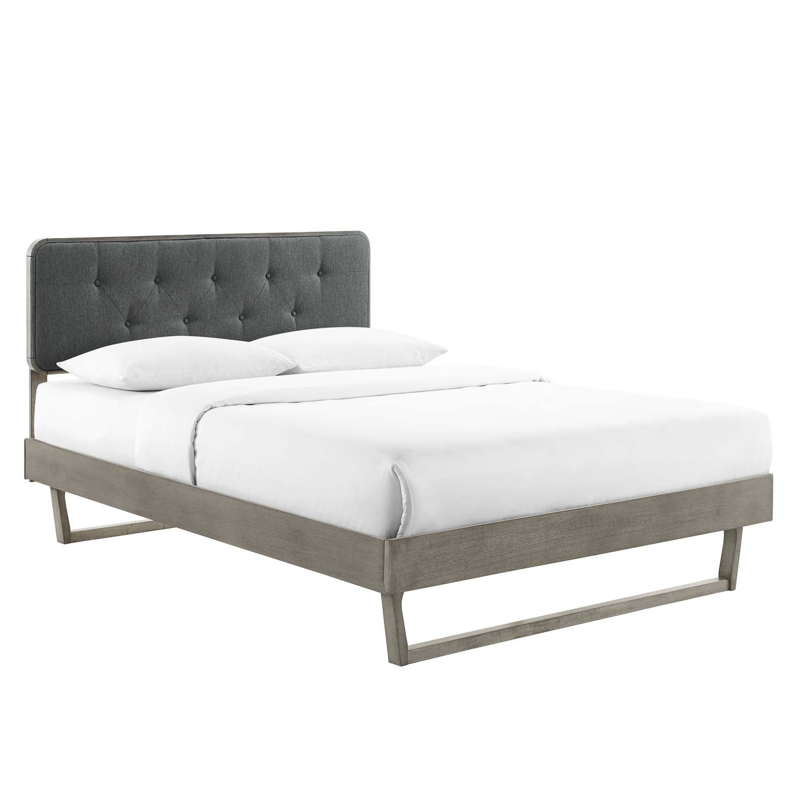 Bridgette Queen Wood Platform Bed With Angular Frame - East Shore Modern Home Furnishings