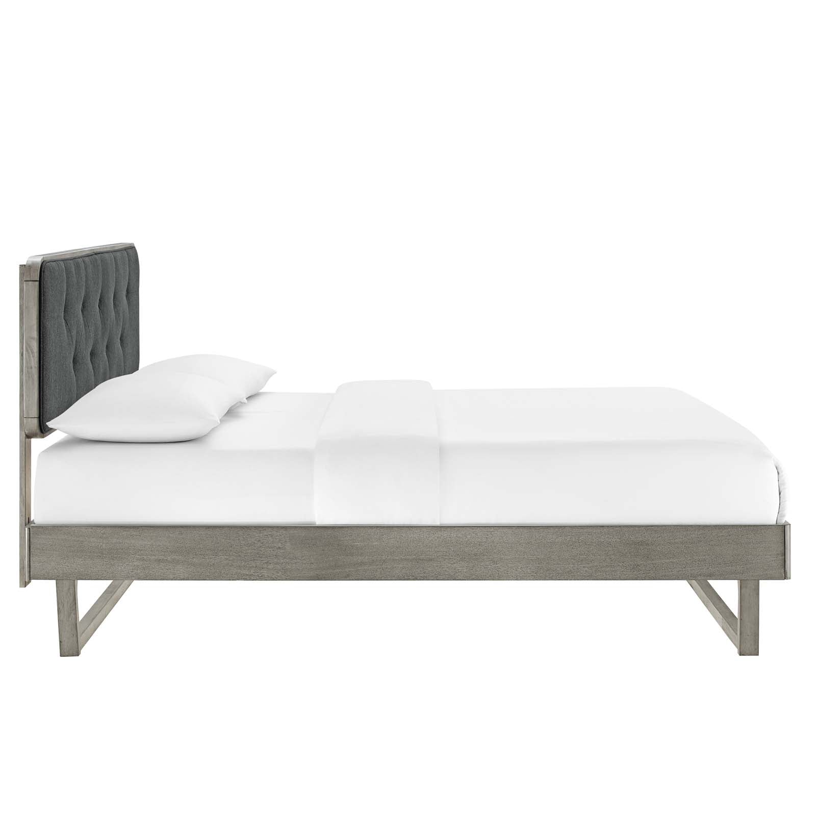 Bridgette Queen Wood Platform Bed With Angular Frame - East Shore Modern Home Furnishings