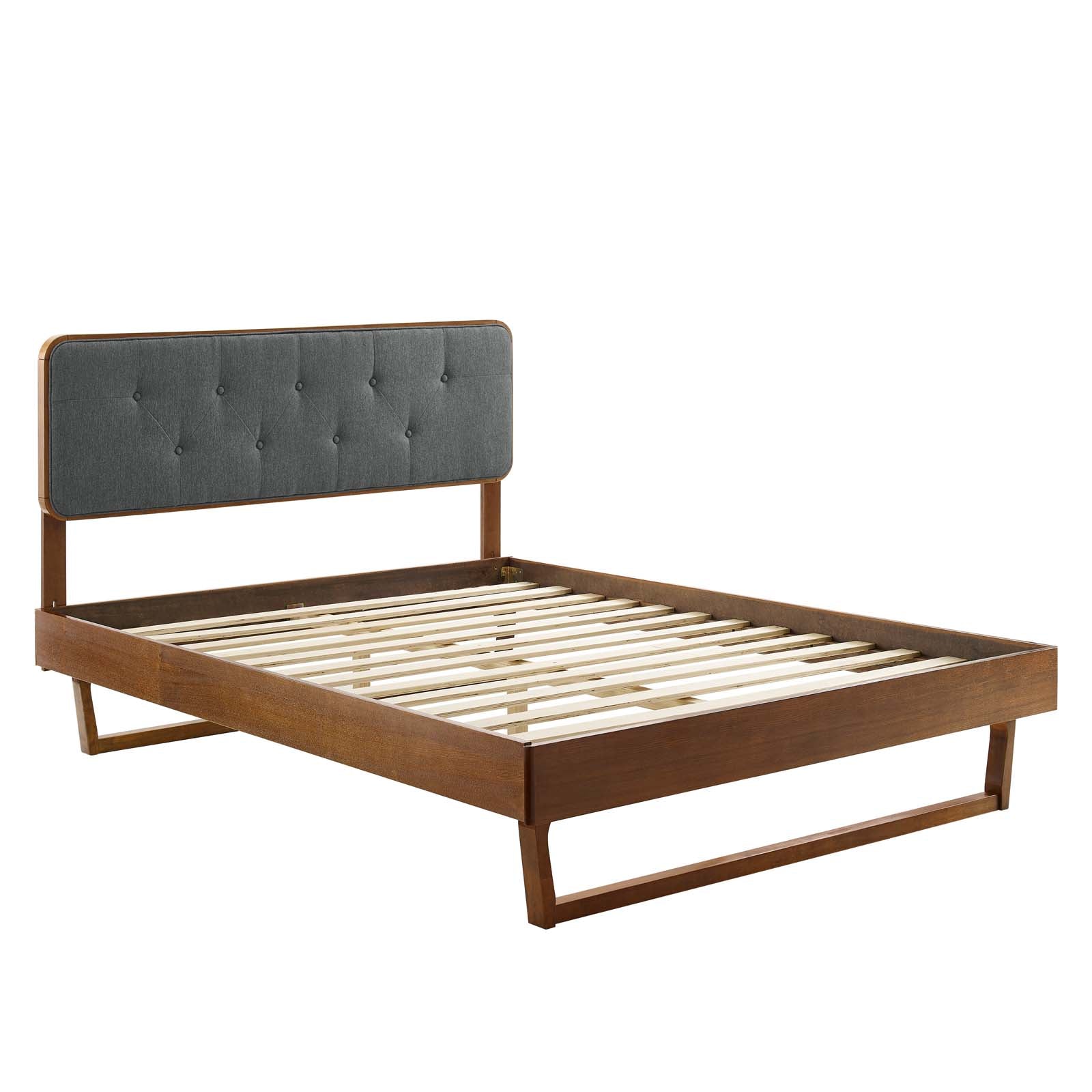 Bridgette Queen Wood Platform Bed With Angular Frame