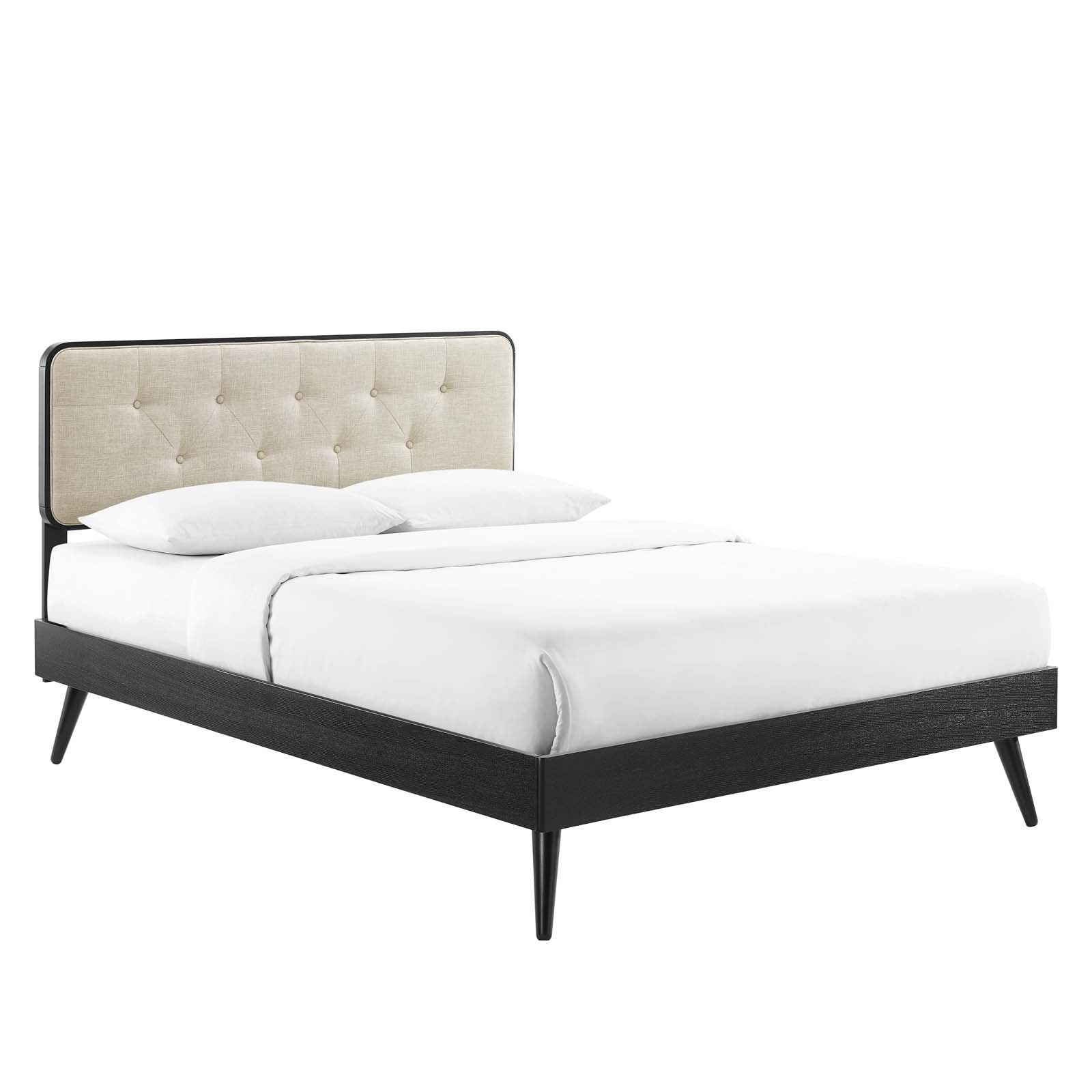 Bridgette Queen Wood Platform Bed With Splayed Legs - East Shore Modern Home Furnishings