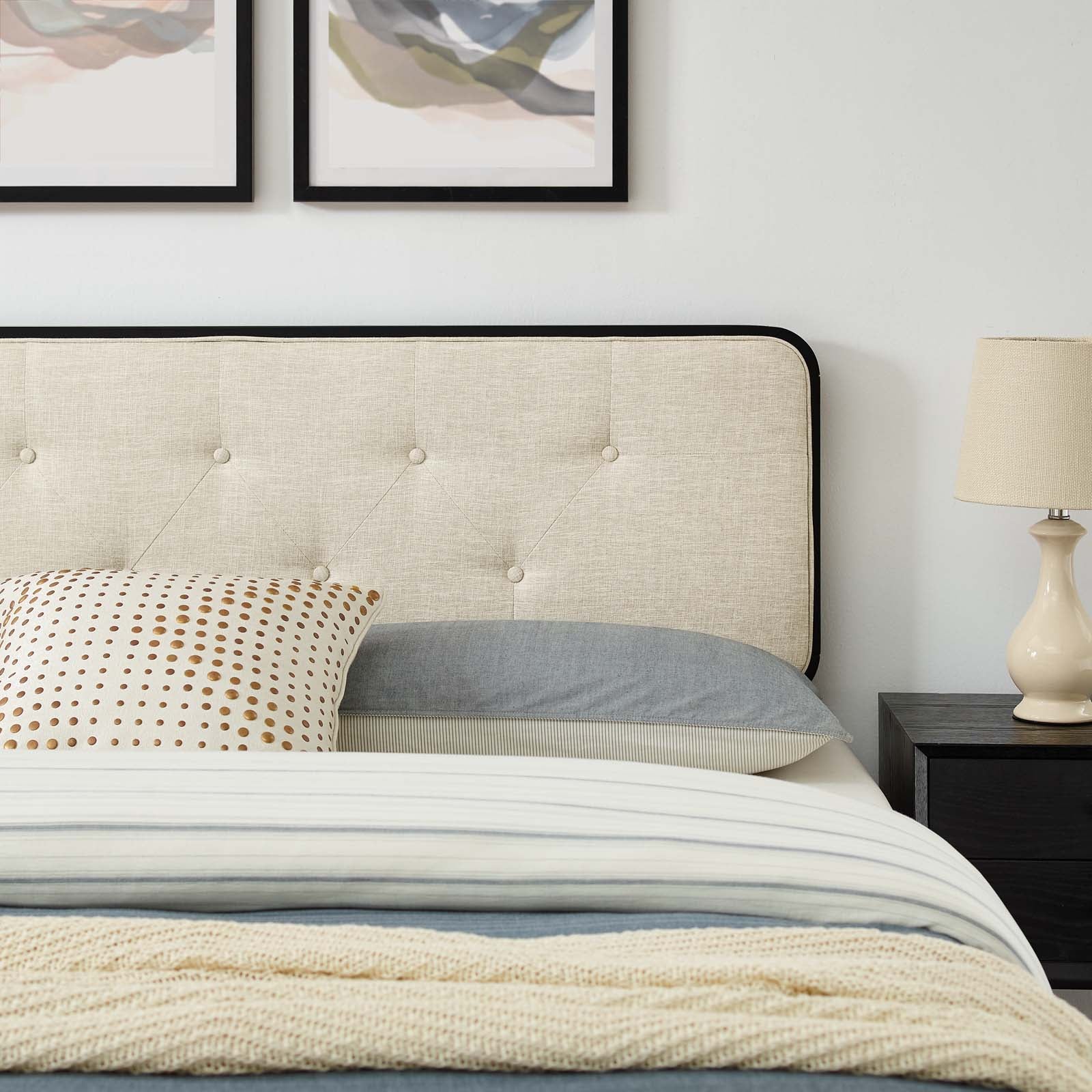 Bridgette Queen Wood Platform Bed With Splayed Legs