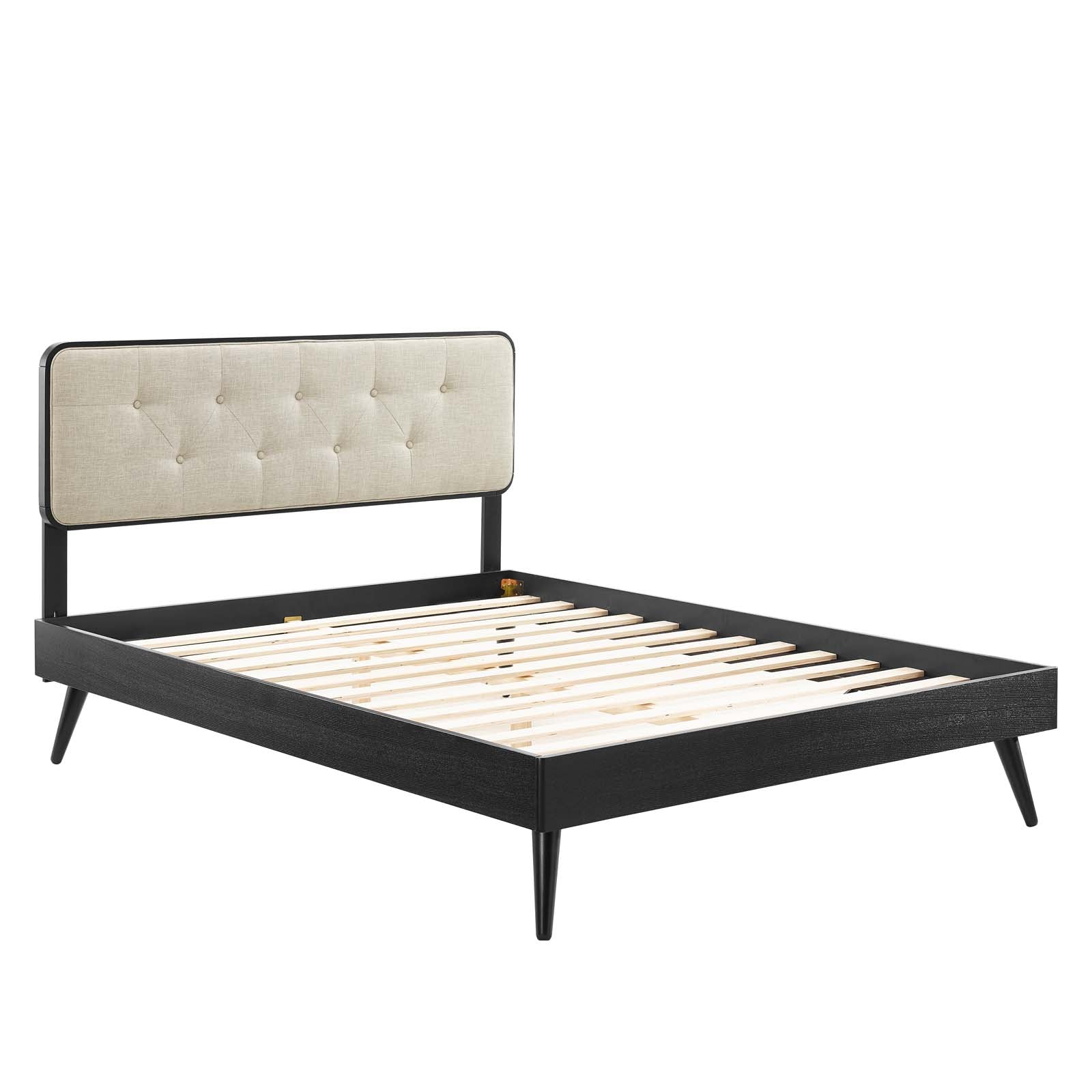 Bridgette Queen Wood Platform Bed With Splayed Legs - East Shore Modern Home Furnishings