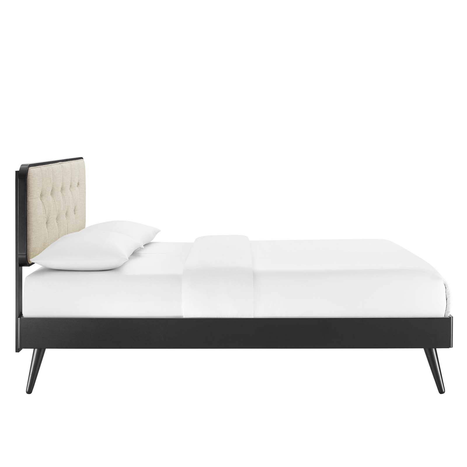 Bridgette Queen Wood Platform Bed With Splayed Legs - East Shore Modern Home Furnishings