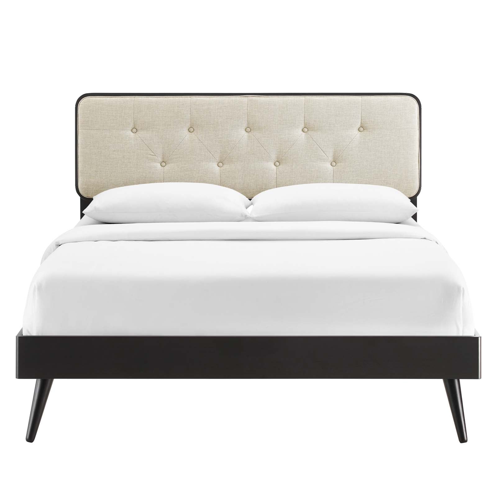 Bridgette Queen Wood Platform Bed With Splayed Legs - East Shore Modern Home Furnishings