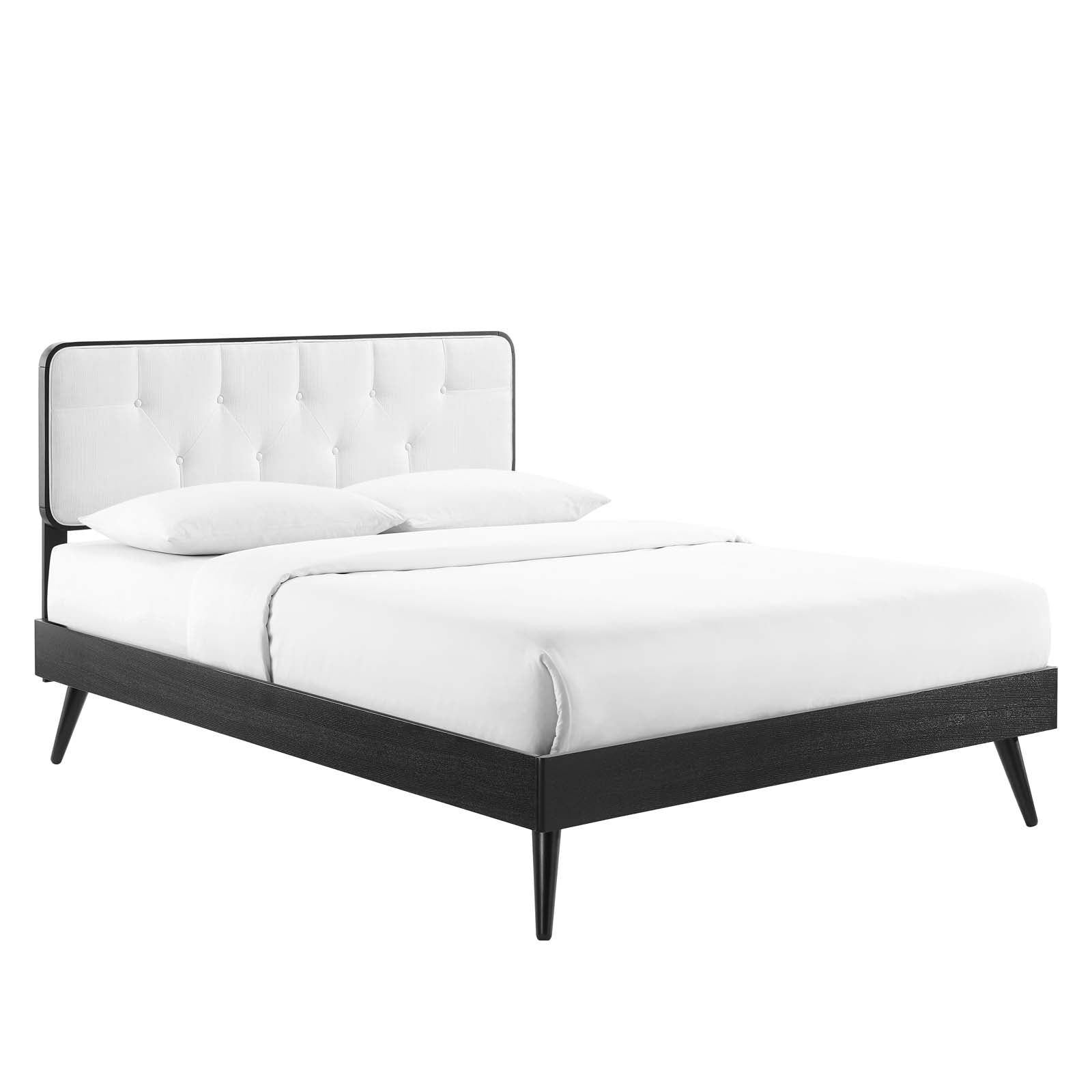 Bridgette Queen Wood Platform Bed With Splayed Legs - East Shore Modern Home Furnishings