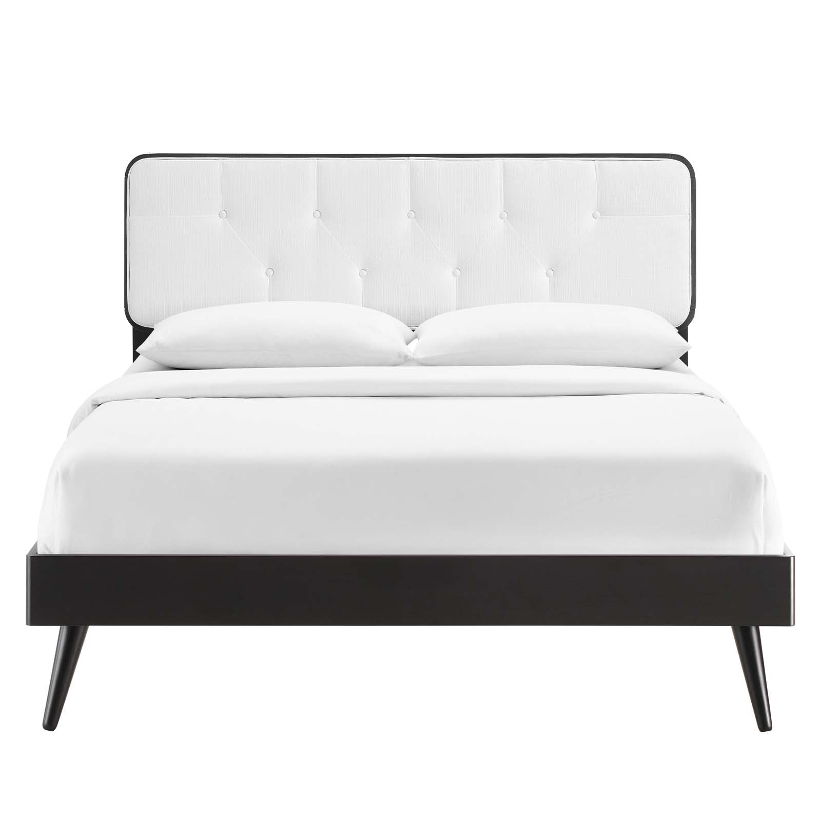 Bridgette Queen Wood Platform Bed With Splayed Legs - East Shore Modern Home Furnishings