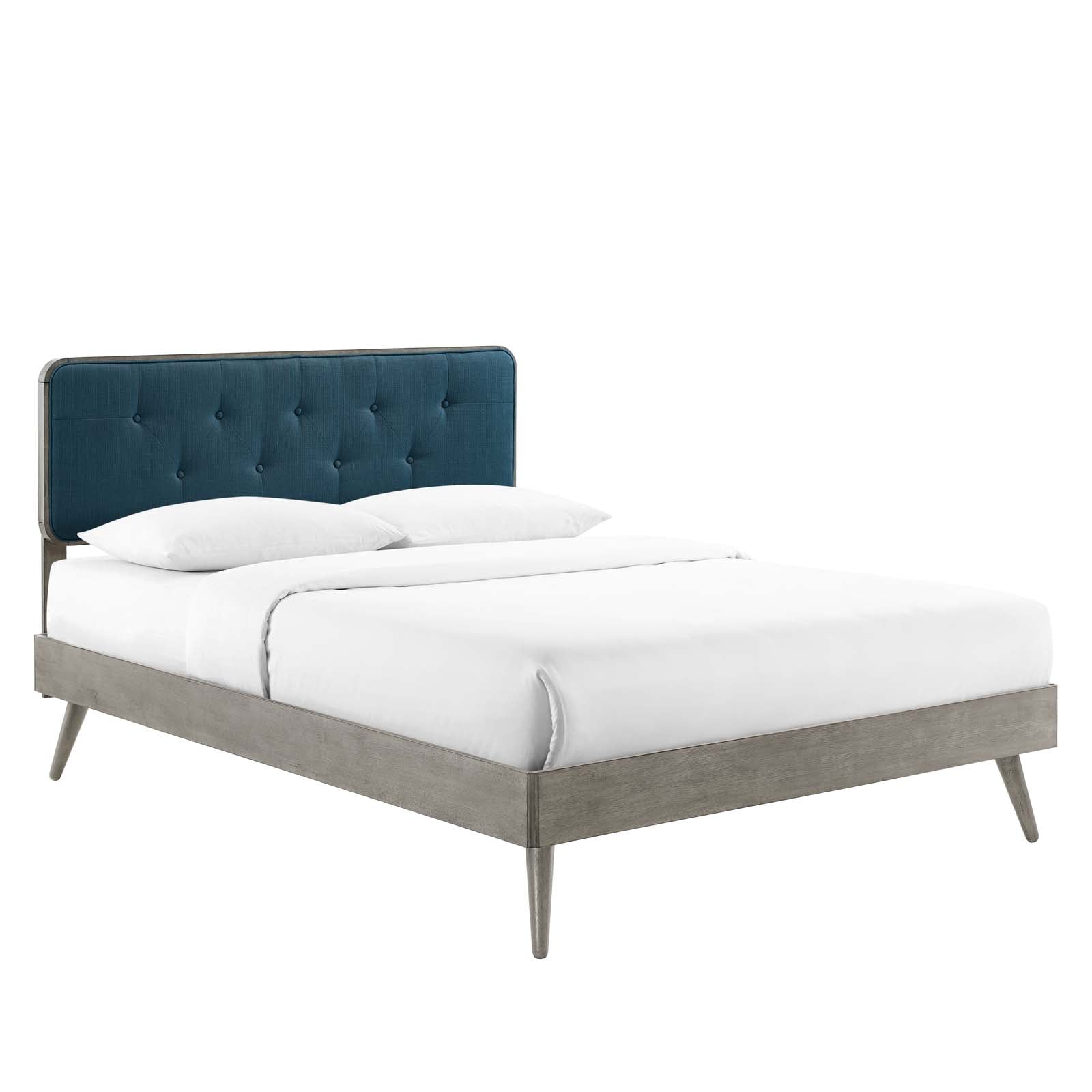 Bridgette Queen Wood Platform Bed With Splayed Legs - East Shore Modern Home Furnishings