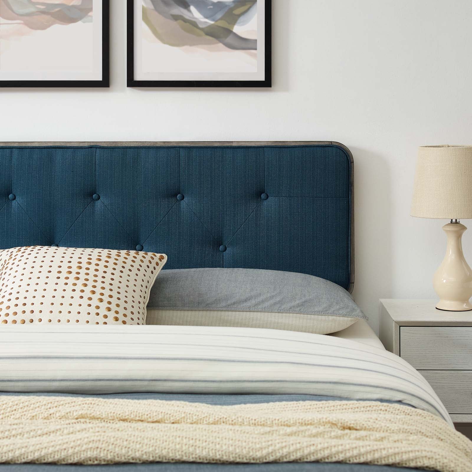 Bridgette Queen Wood Platform Bed With Splayed Legs