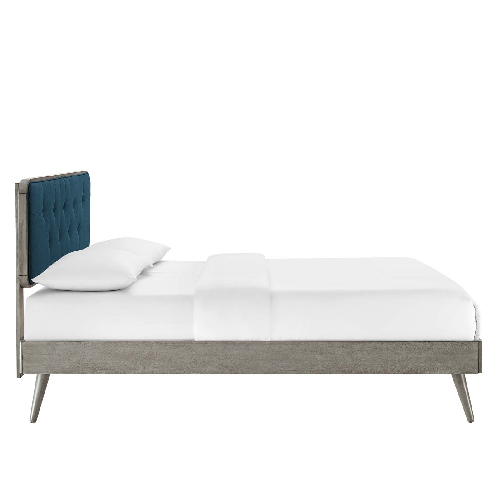 Bridgette Queen Wood Platform Bed With Splayed Legs - East Shore Modern Home Furnishings