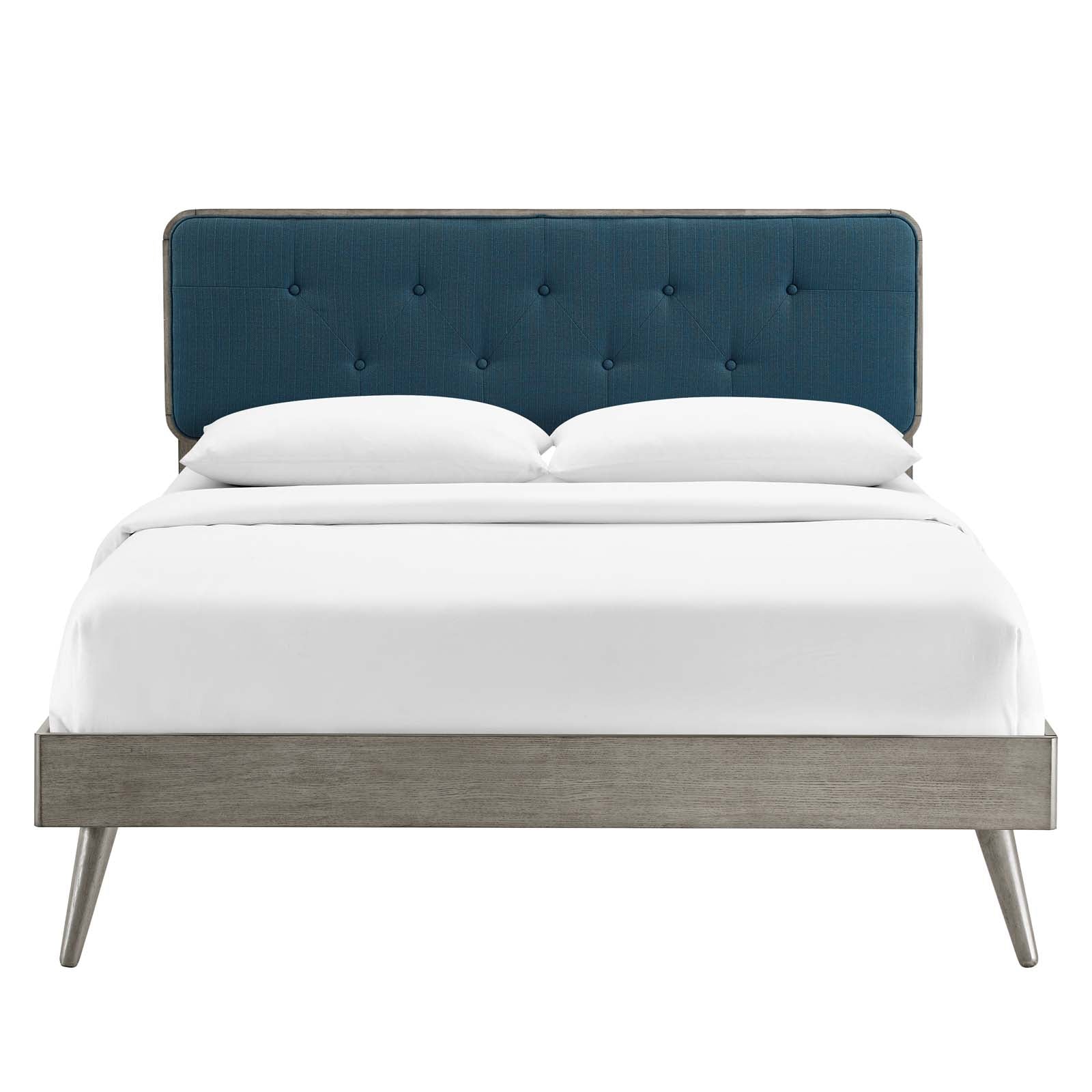 Bridgette Queen Wood Platform Bed With Splayed Legs - East Shore Modern Home Furnishings