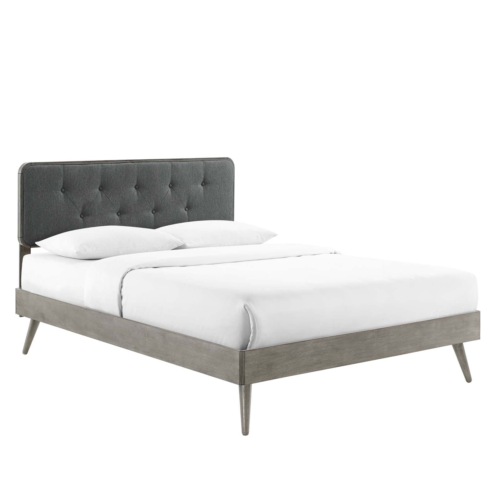 Bridgette Queen Wood Platform Bed With Splayed Legs - East Shore Modern Home Furnishings