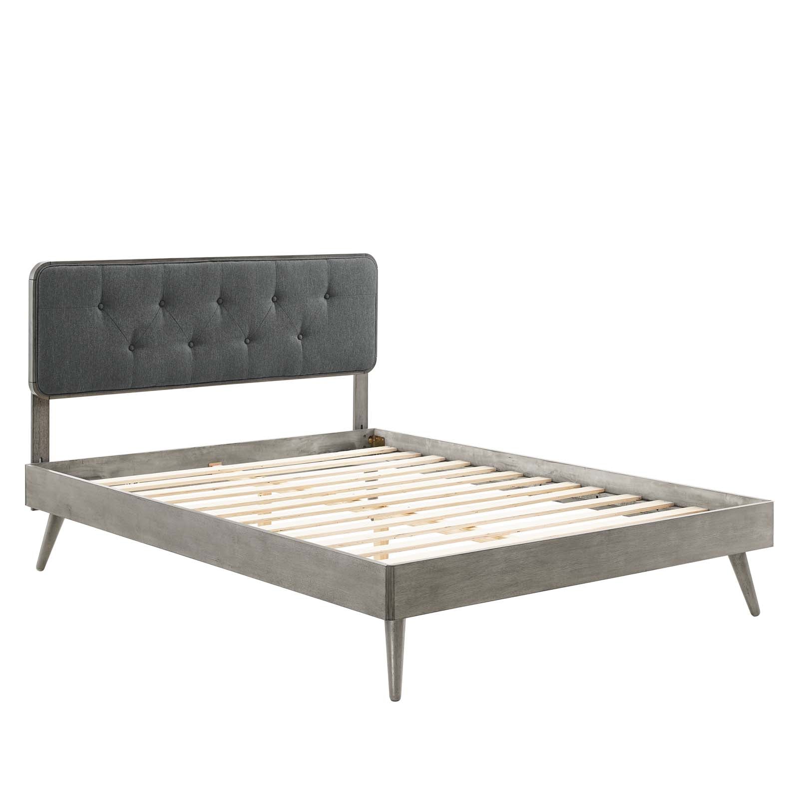 Bridgette Queen Wood Platform Bed With Splayed Legs - East Shore Modern Home Furnishings