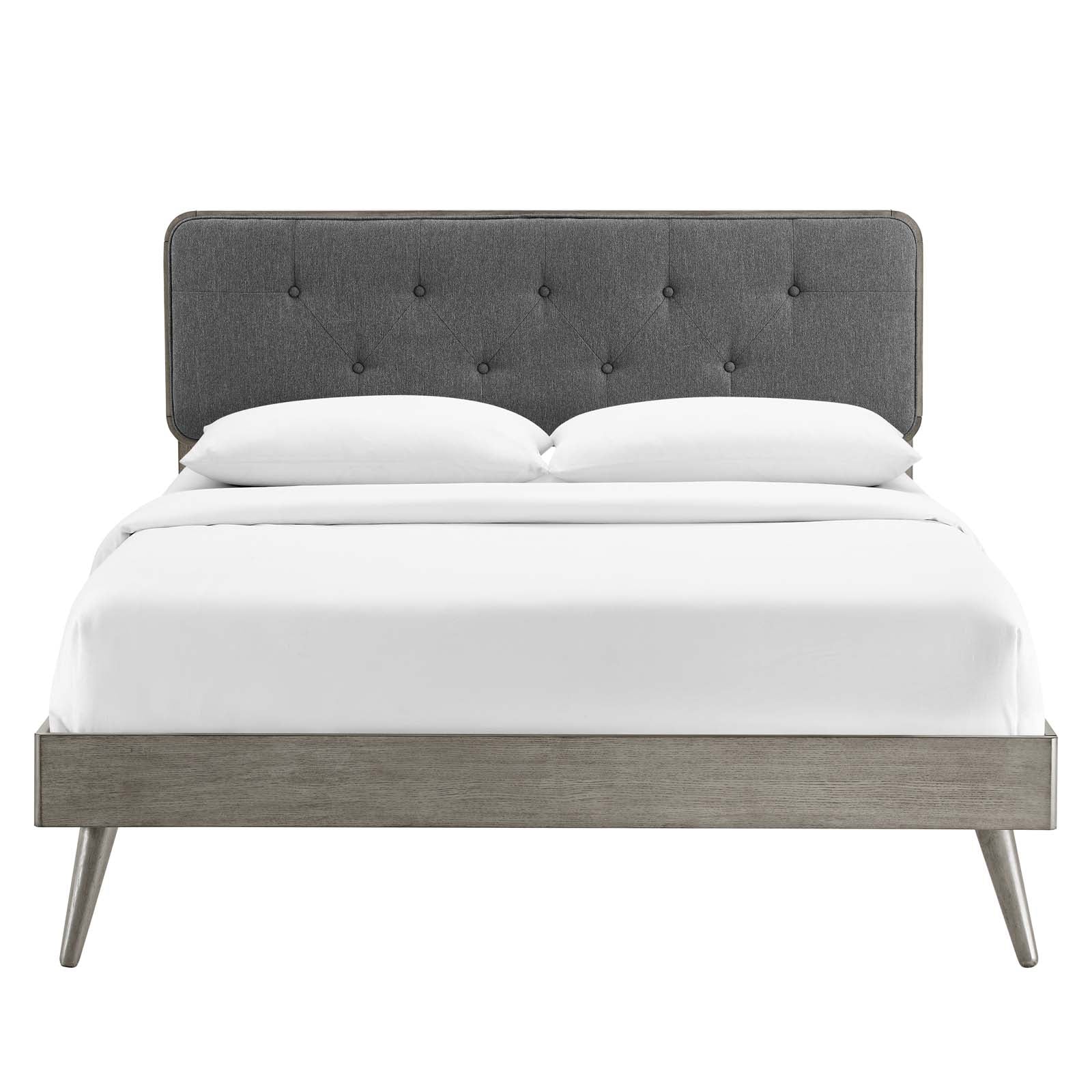 Bridgette Queen Wood Platform Bed With Splayed Legs - East Shore Modern Home Furnishings