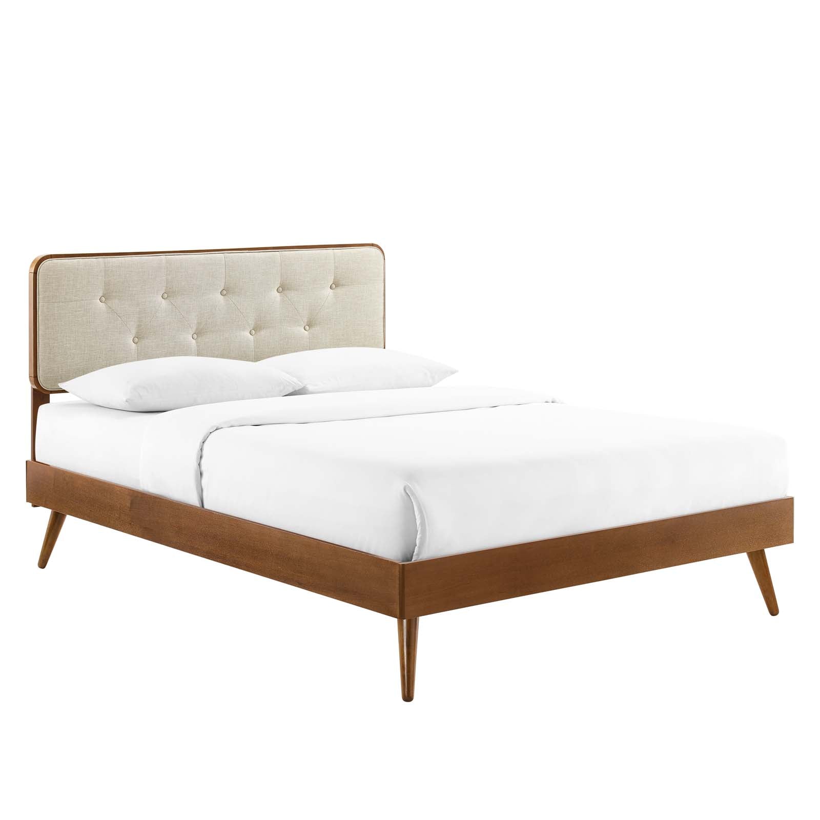 Bridgette Queen Wood Platform Bed With Splayed Legs - East Shore Modern Home Furnishings