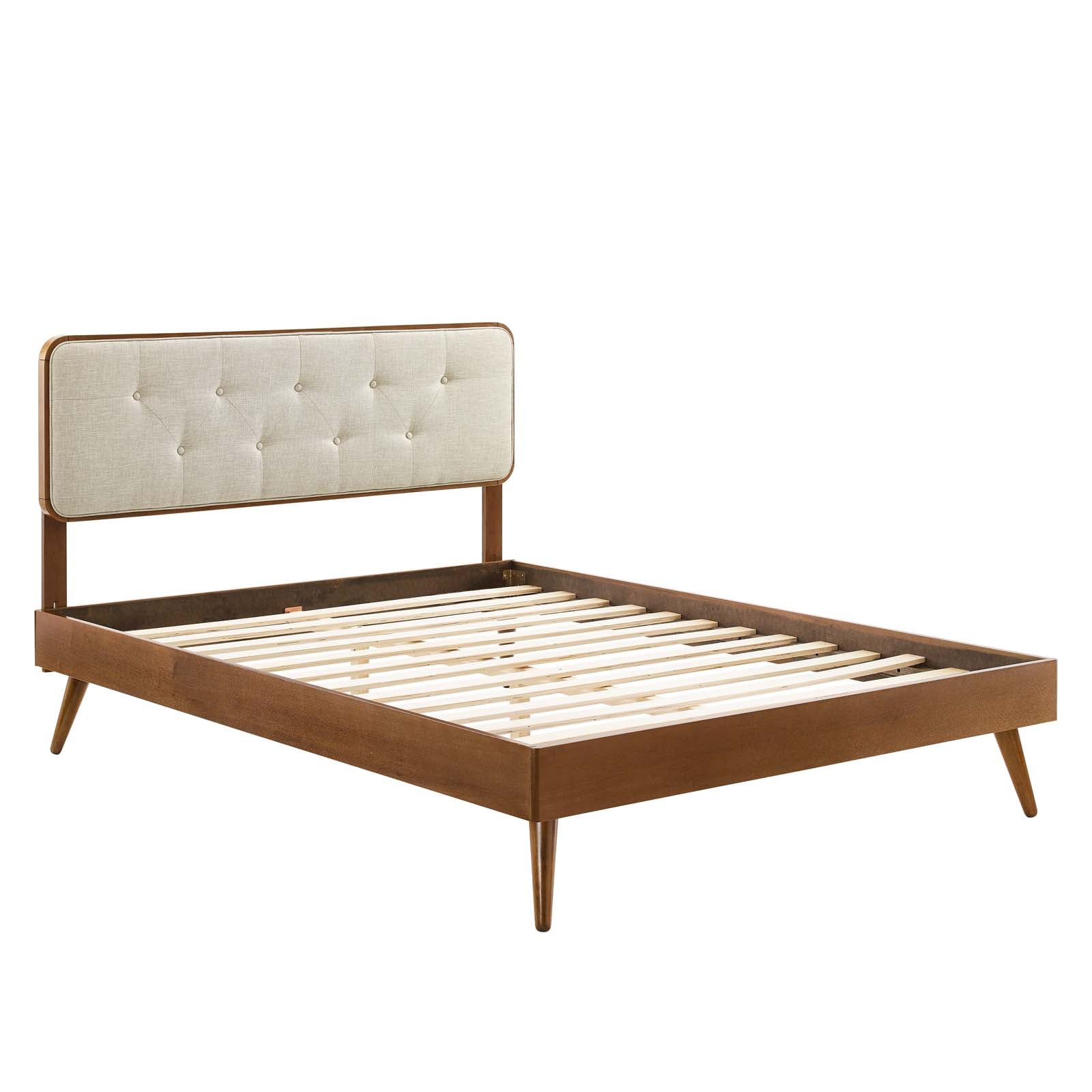 Bridgette Queen Wood Platform Bed With Splayed Legs - East Shore Modern Home Furnishings