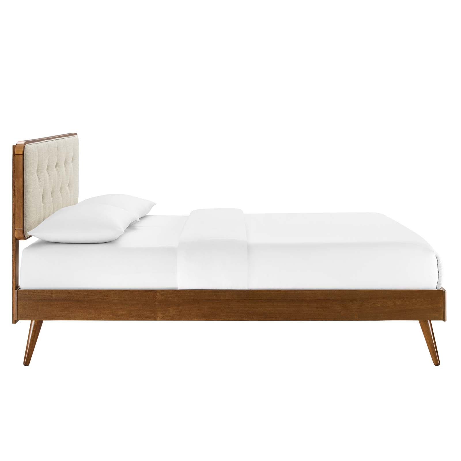 Bridgette Queen Wood Platform Bed With Splayed Legs - East Shore Modern Home Furnishings