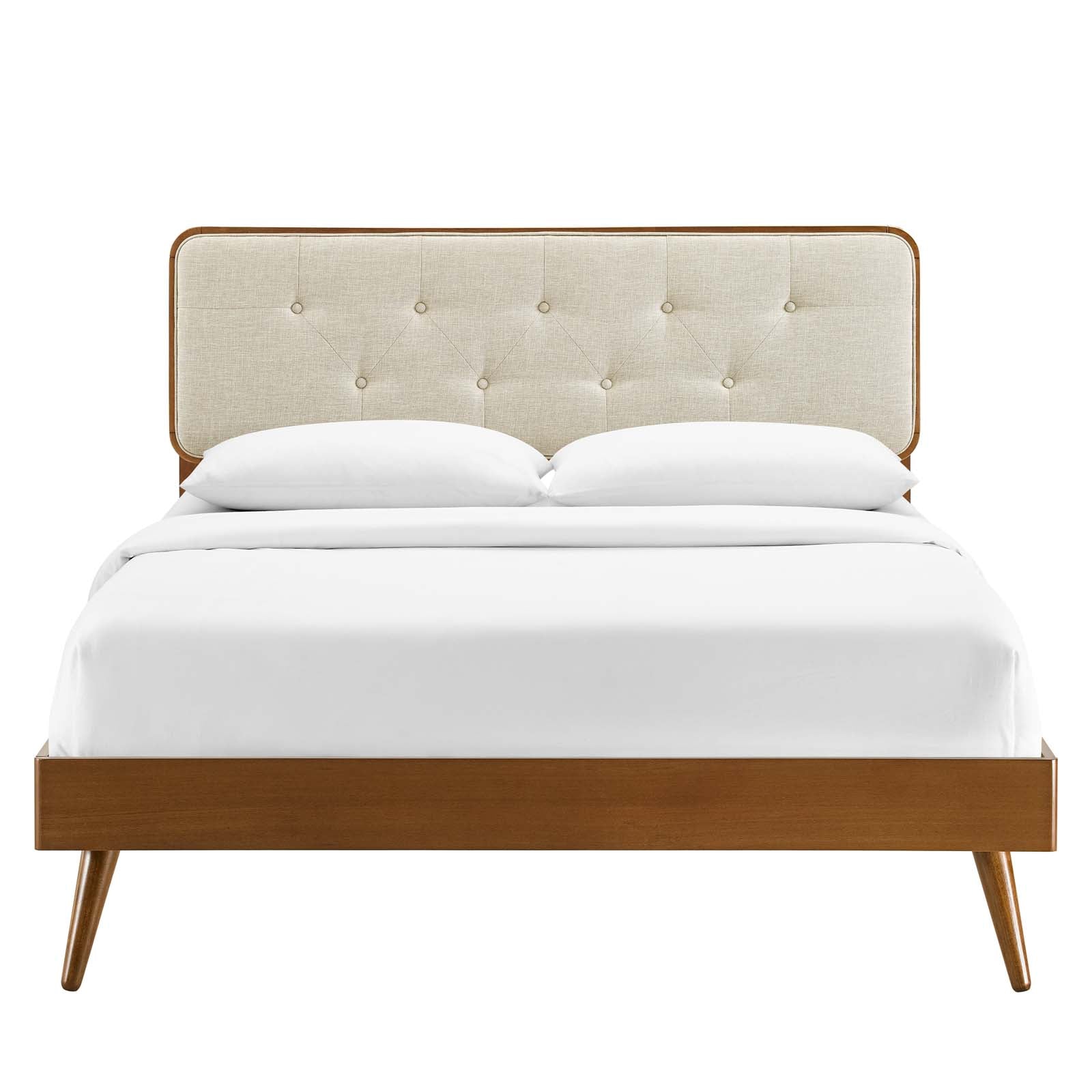 Bridgette Queen Wood Platform Bed With Splayed Legs - East Shore Modern Home Furnishings