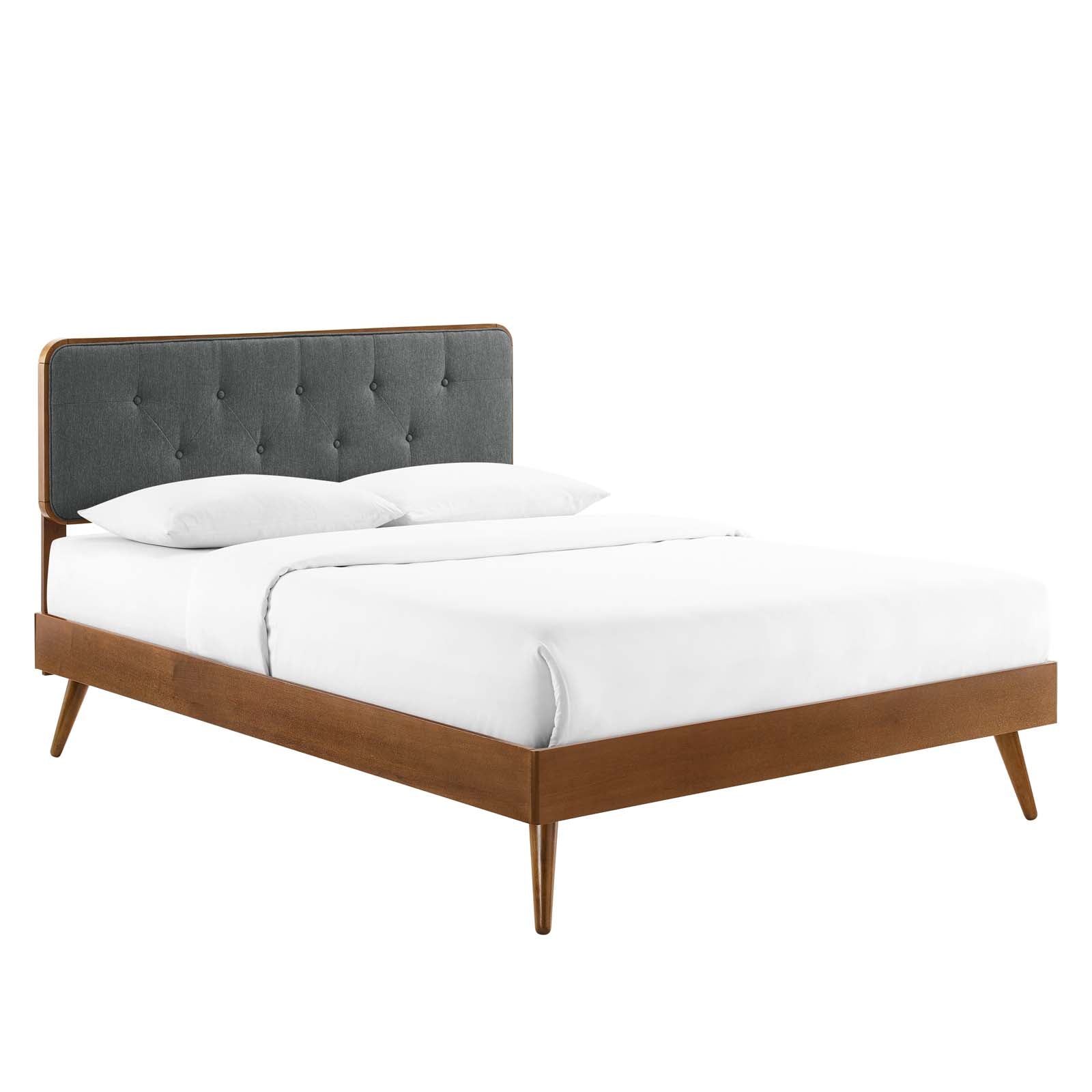 Bridgette Queen Wood Platform Bed With Splayed Legs - East Shore Modern Home Furnishings