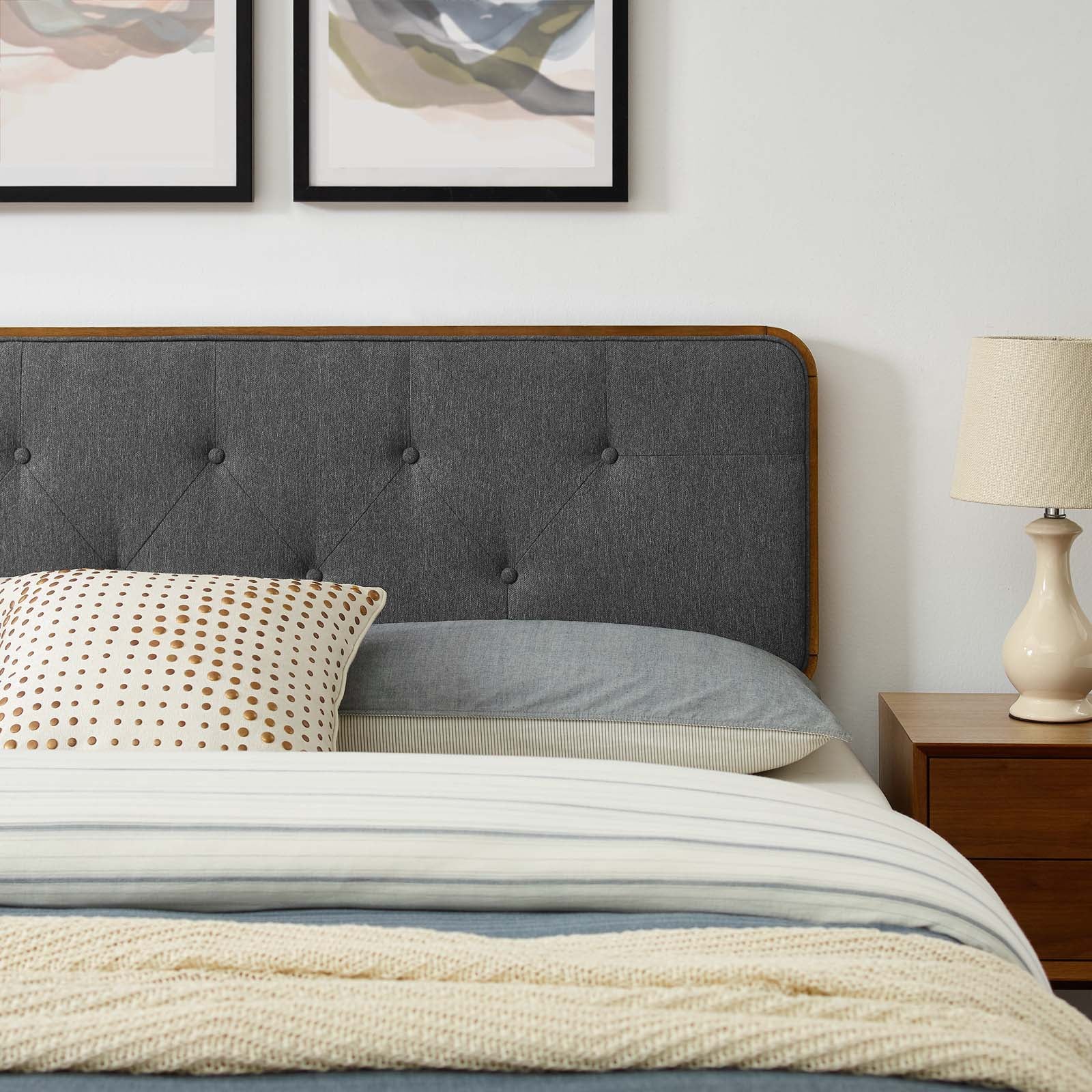 Bridgette Queen Wood Platform Bed With Splayed Legs